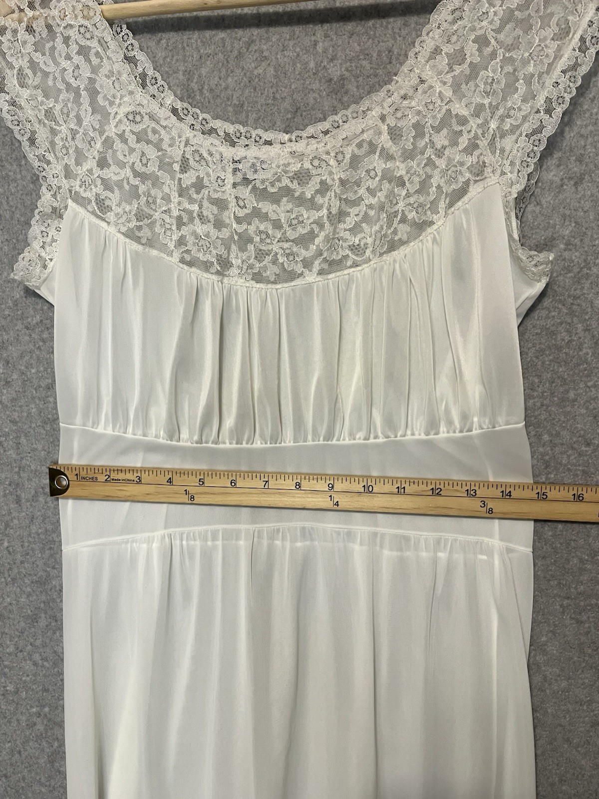 MCM Peignoir Set Radcliffe White Nightgown 2-Pc Lingerie Long 36 M Bridal VTG