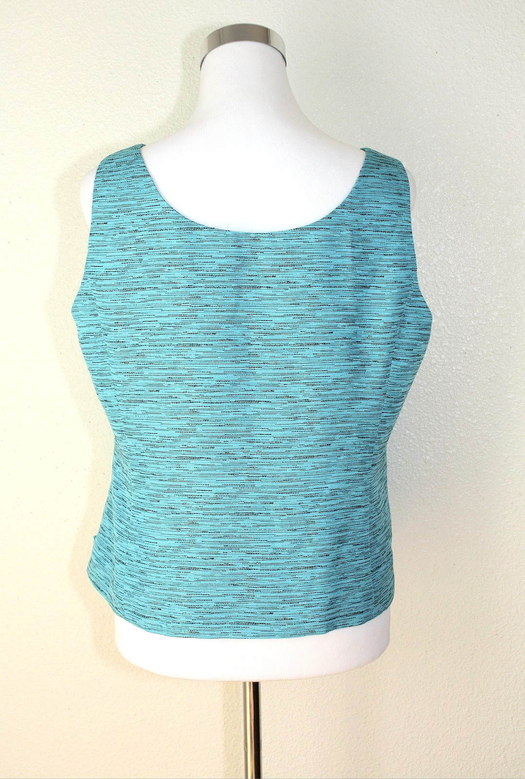VTG Quiet Luxury Y2K KASPER Set Jacket & Sleeveless Top Sz 12P Turquoise Black *
