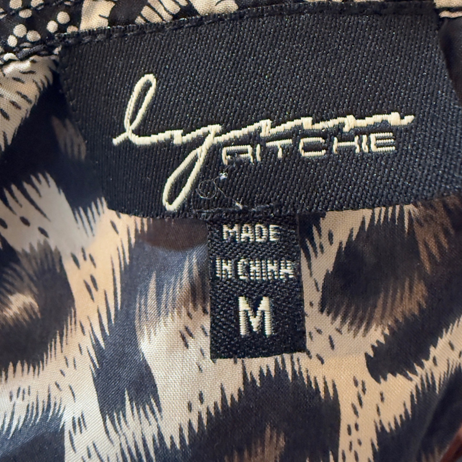 Lynn Ritchie Vintage 100% Silk Leopard Print Button Down Blouse Medium Animal