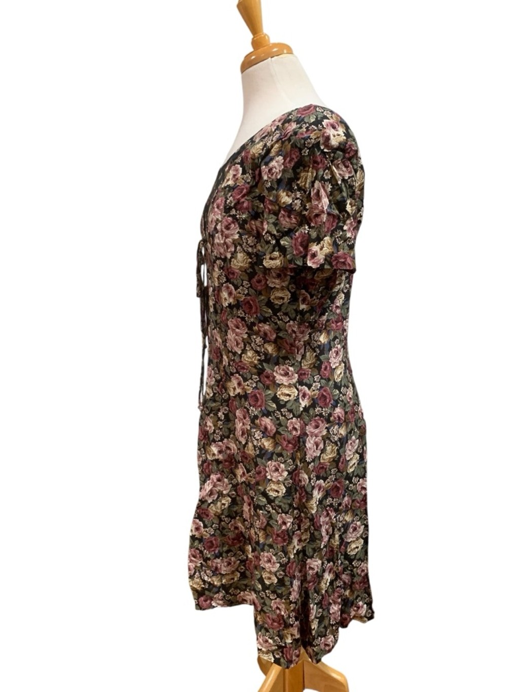 Vntg 90’s Women&rsquo;s All That Jazz Floral Mini Dress Juniors 11 Black Pink