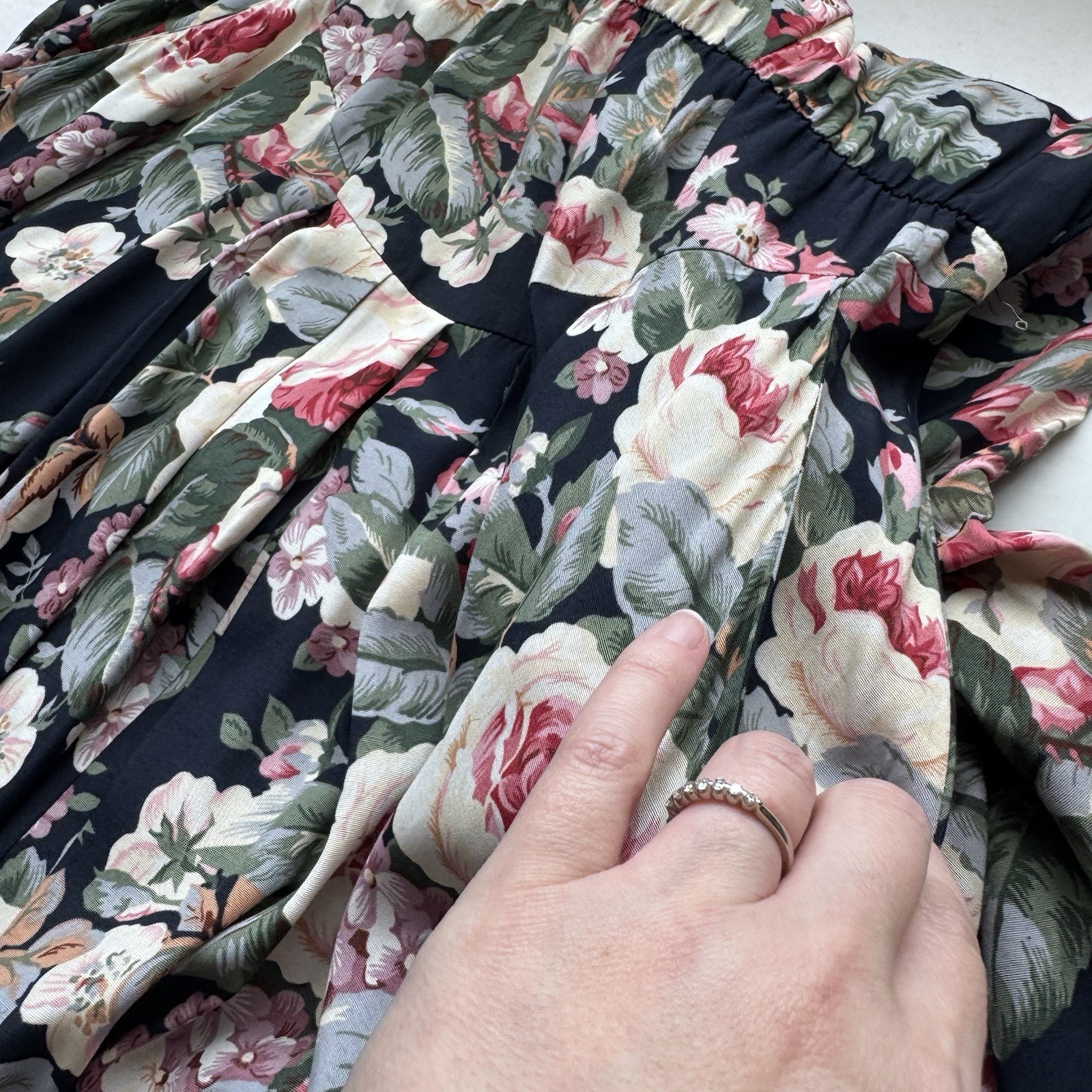 Vintage E.D. Michaels Melanie Drucker 12 Floral A Line Dress Cottagecore Teacher