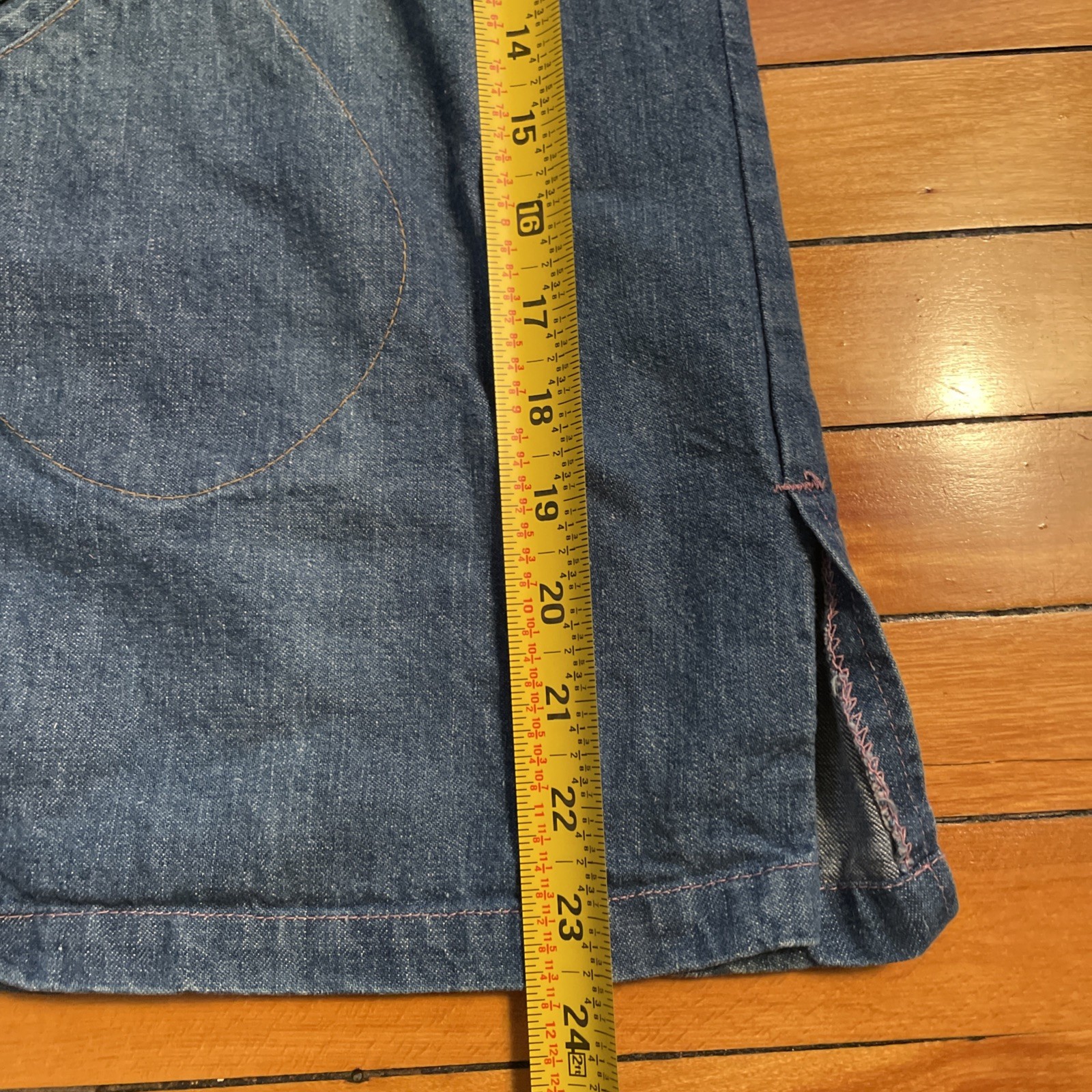 Vintage 1970s Landlubber Sailor Style Pullover Denim Shirt Womens Small S