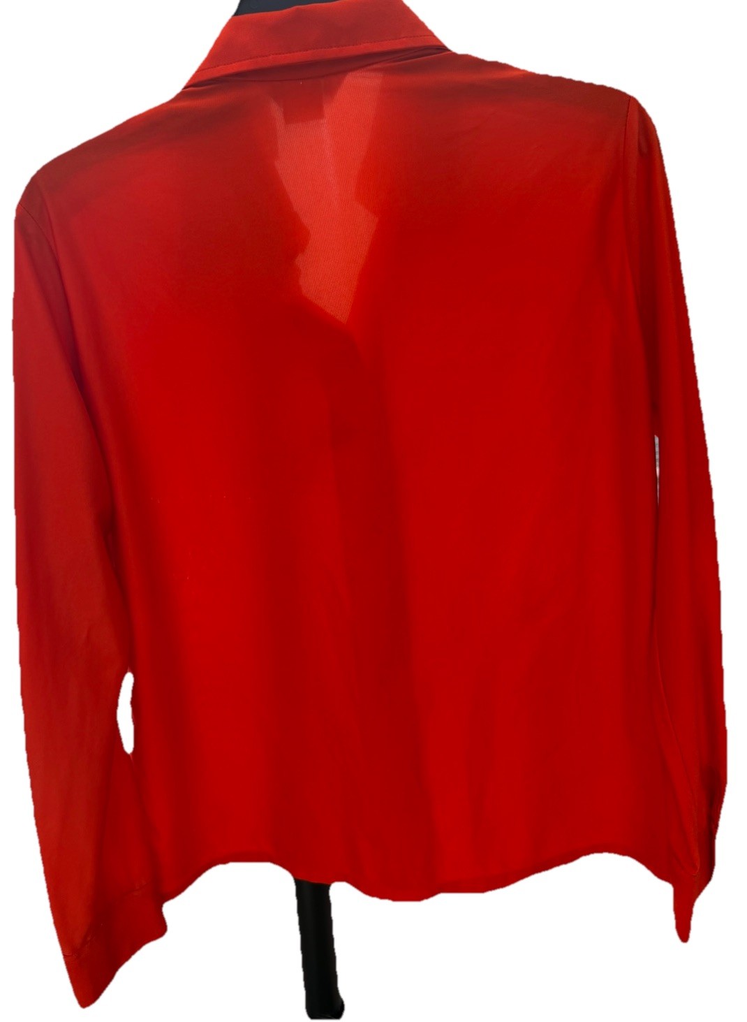 VTG 70’s Alice Stuart For David Logan Tomato Red LS Solid Dagger Collar SZ 10