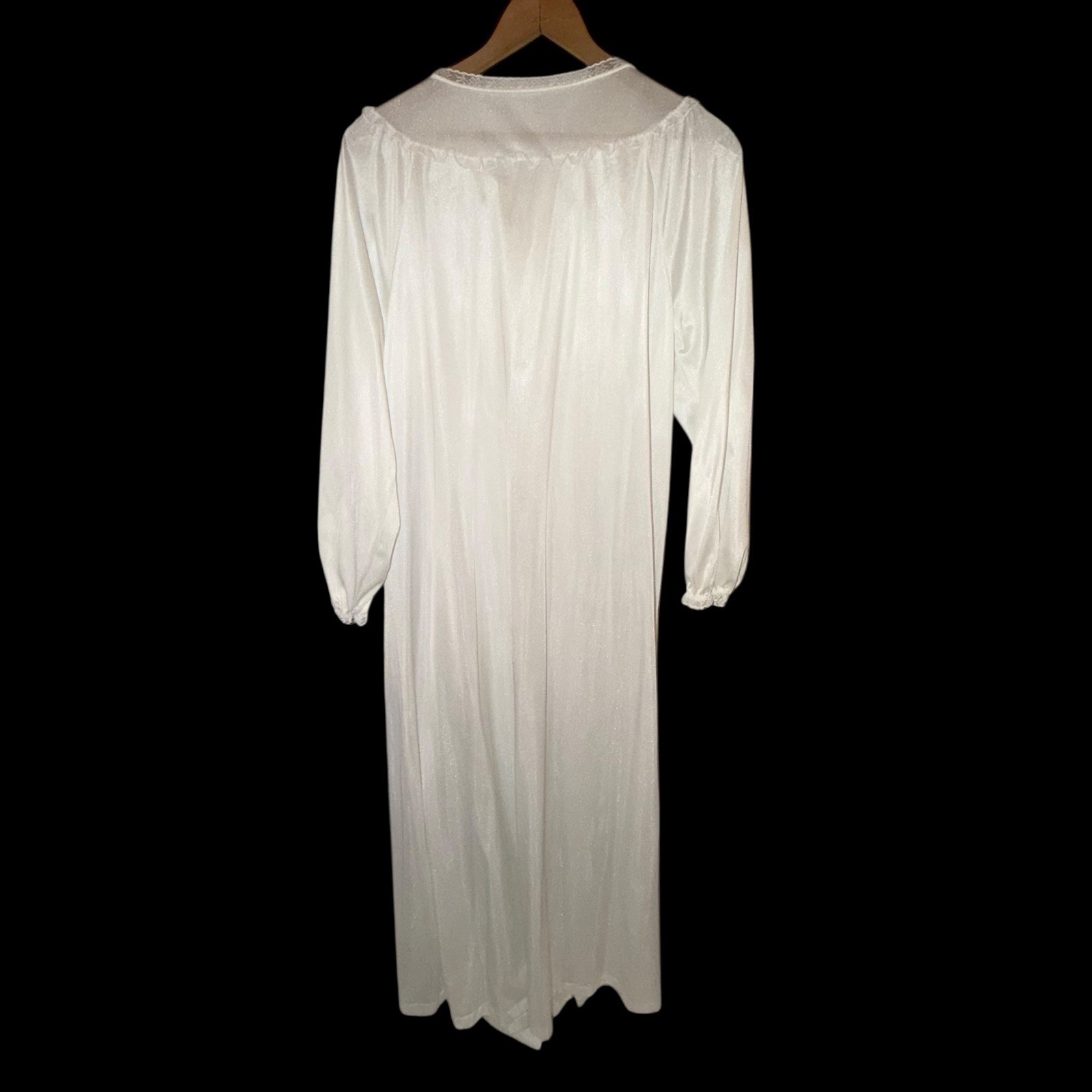 Vtg Sears Grannycore Prairie Nightgown L 38/40 Button Lace Cuff Victorian RARE