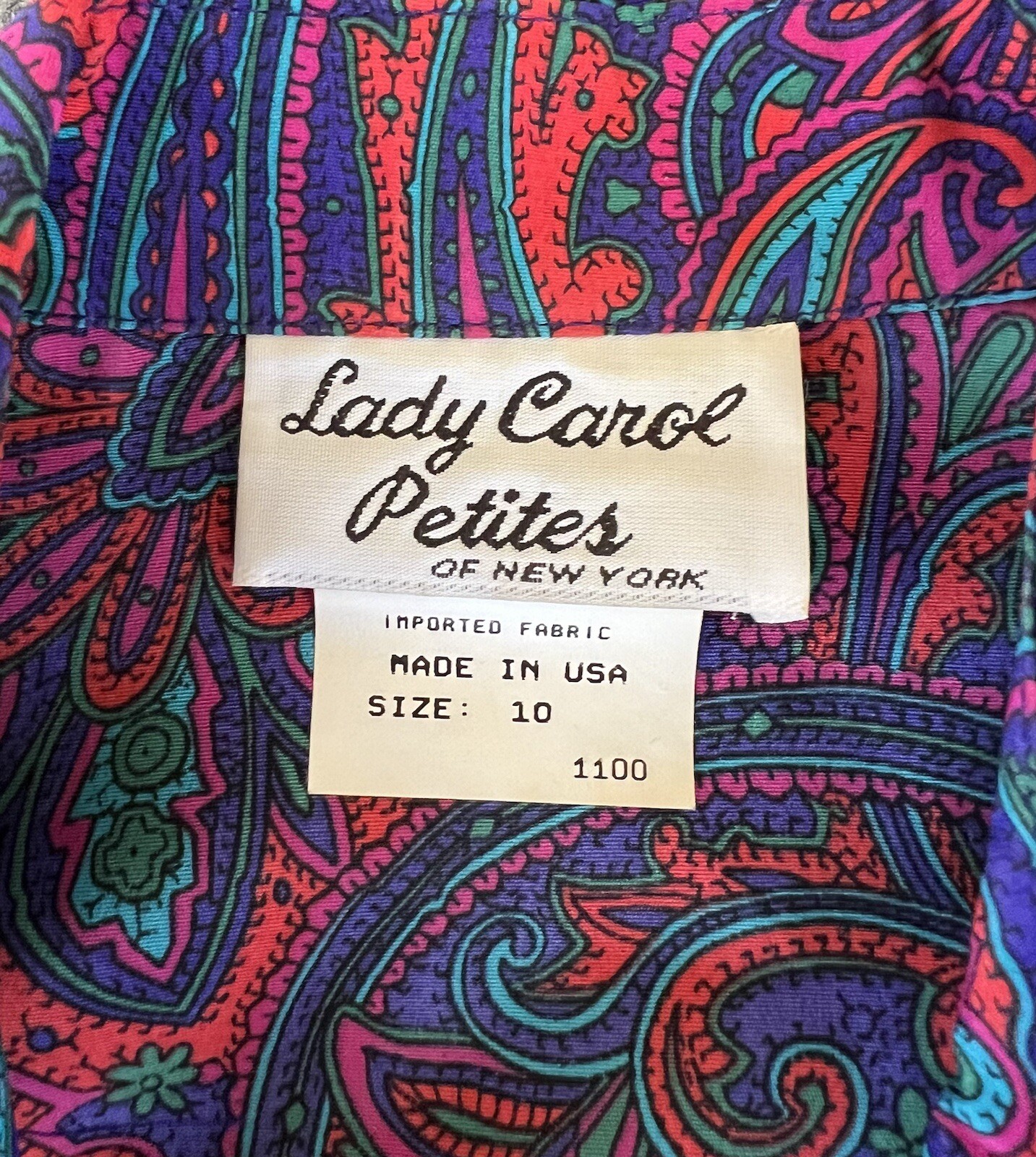 Lady Carol Petites VTG Dress Red Blue Neon Pleated Belted Hippy Fairy Size 10