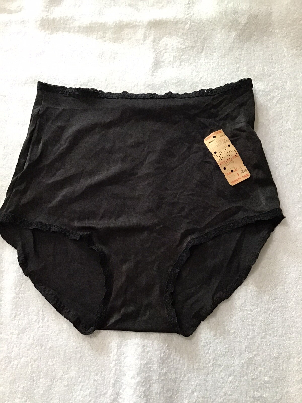Vintage Vanity Fair Light Control Nylon Hipster Brief Panties NWT M Medium Black