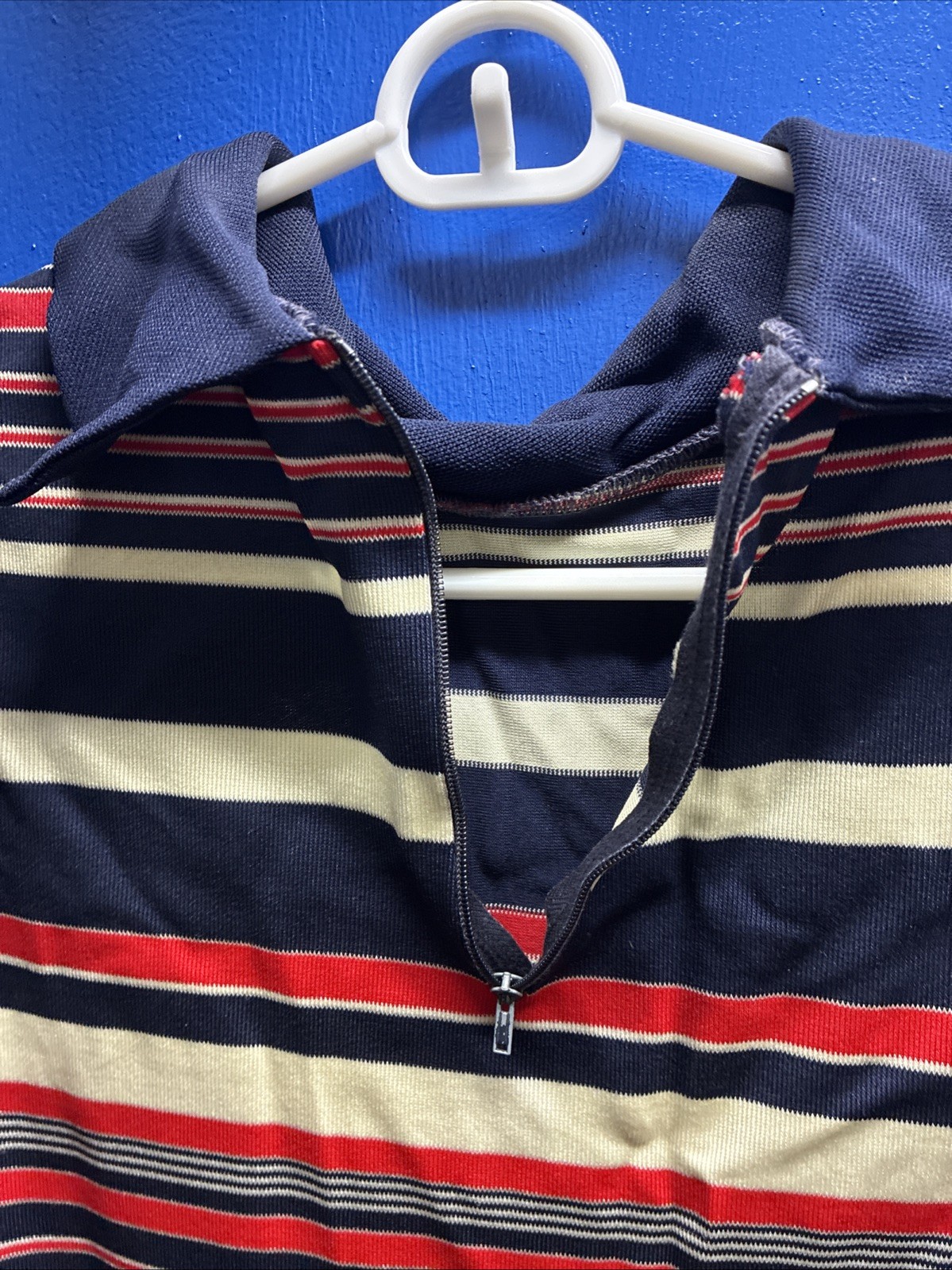 Vintage Red White and Blue Striped Sleeveless Dress Waist Size 32