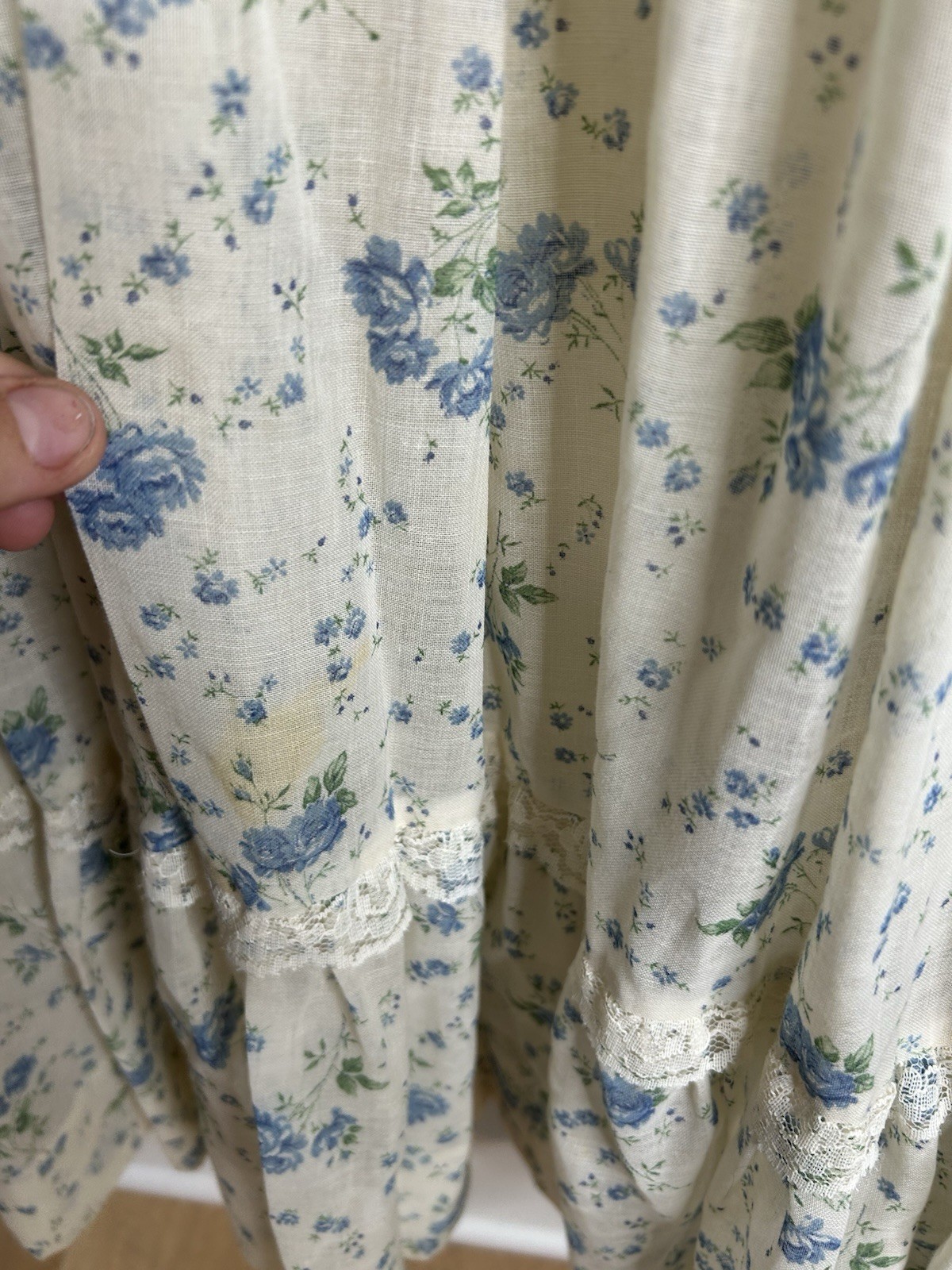 Vintage 1970’s Dress Women’s Ivory Floral Aline Prairie Cottage Core