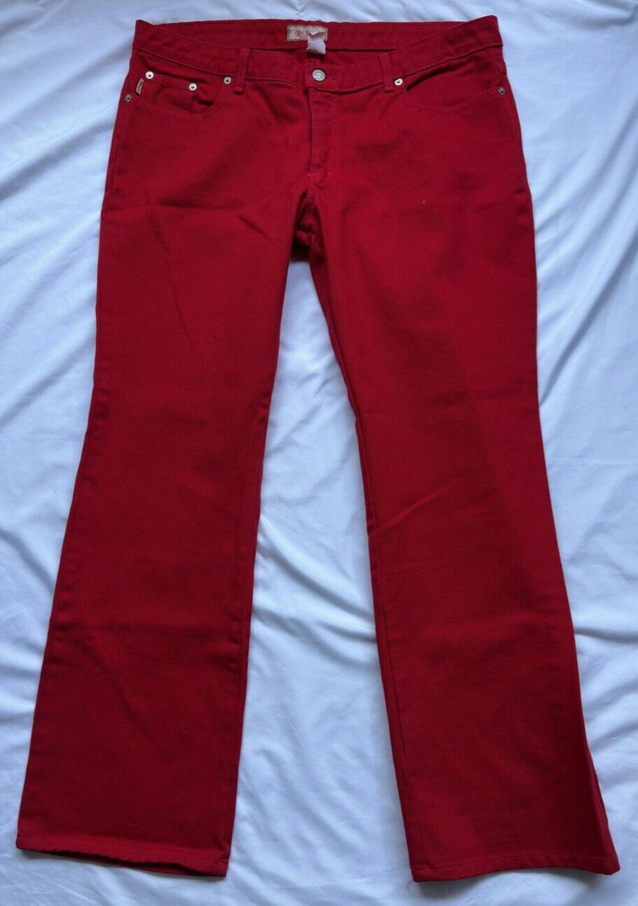 Vintage Womens Solo Semore Red Girl Jeans Straight Wide Leg Made in USA Size 17