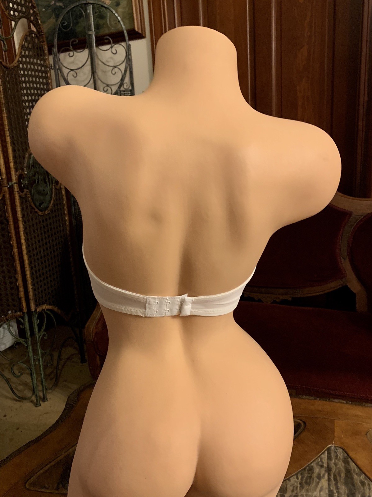 Vintage Strapless Bra White Underwire Seamless Nylon Lycra Spandex 1970s NEW 34B