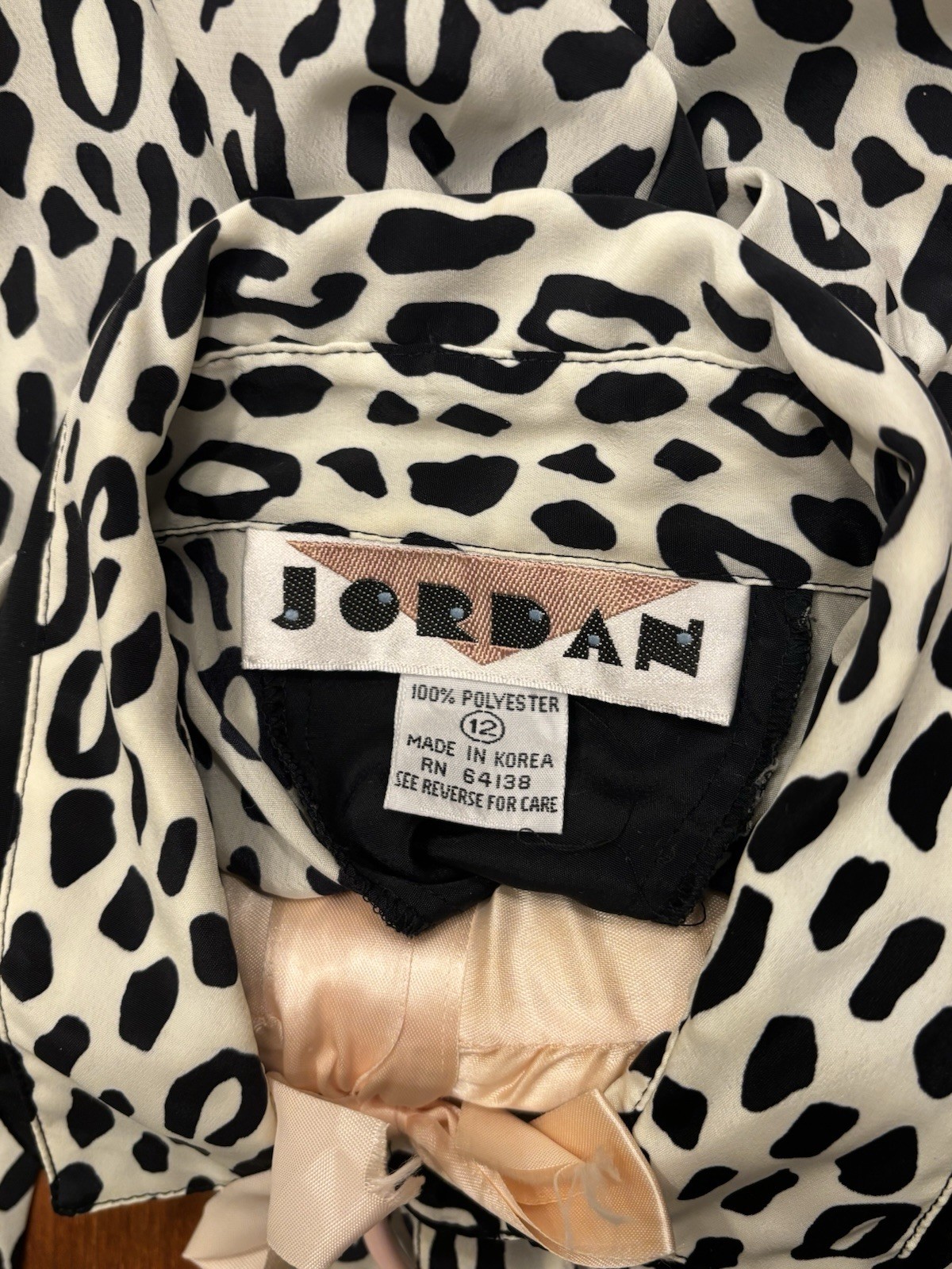 Vintage Cheetah Short Sleeve Button Up Blouse By Jordan Size 12 Retro Cool