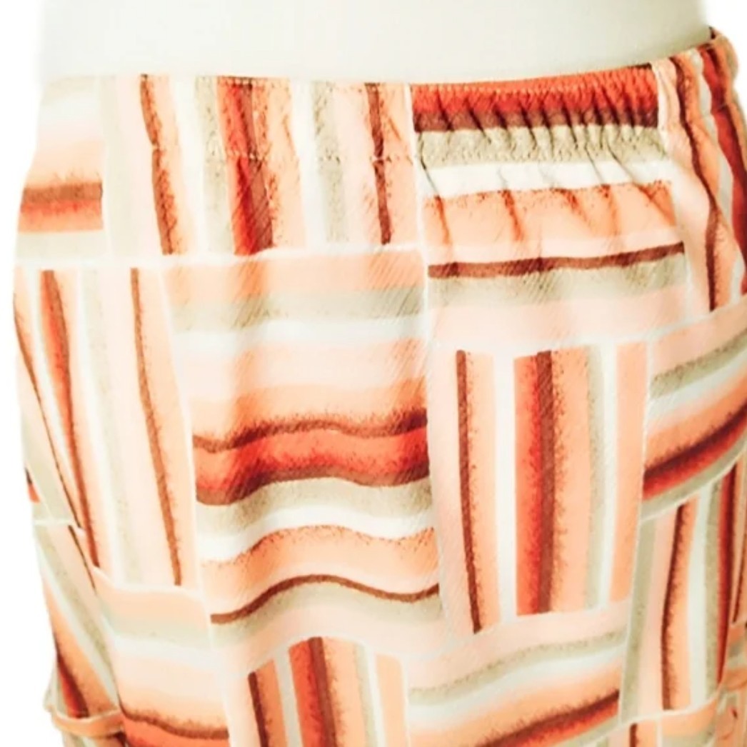 Vintage 90s BonWorth Flirty Peach Patchwork Print Midi Skirt Size M