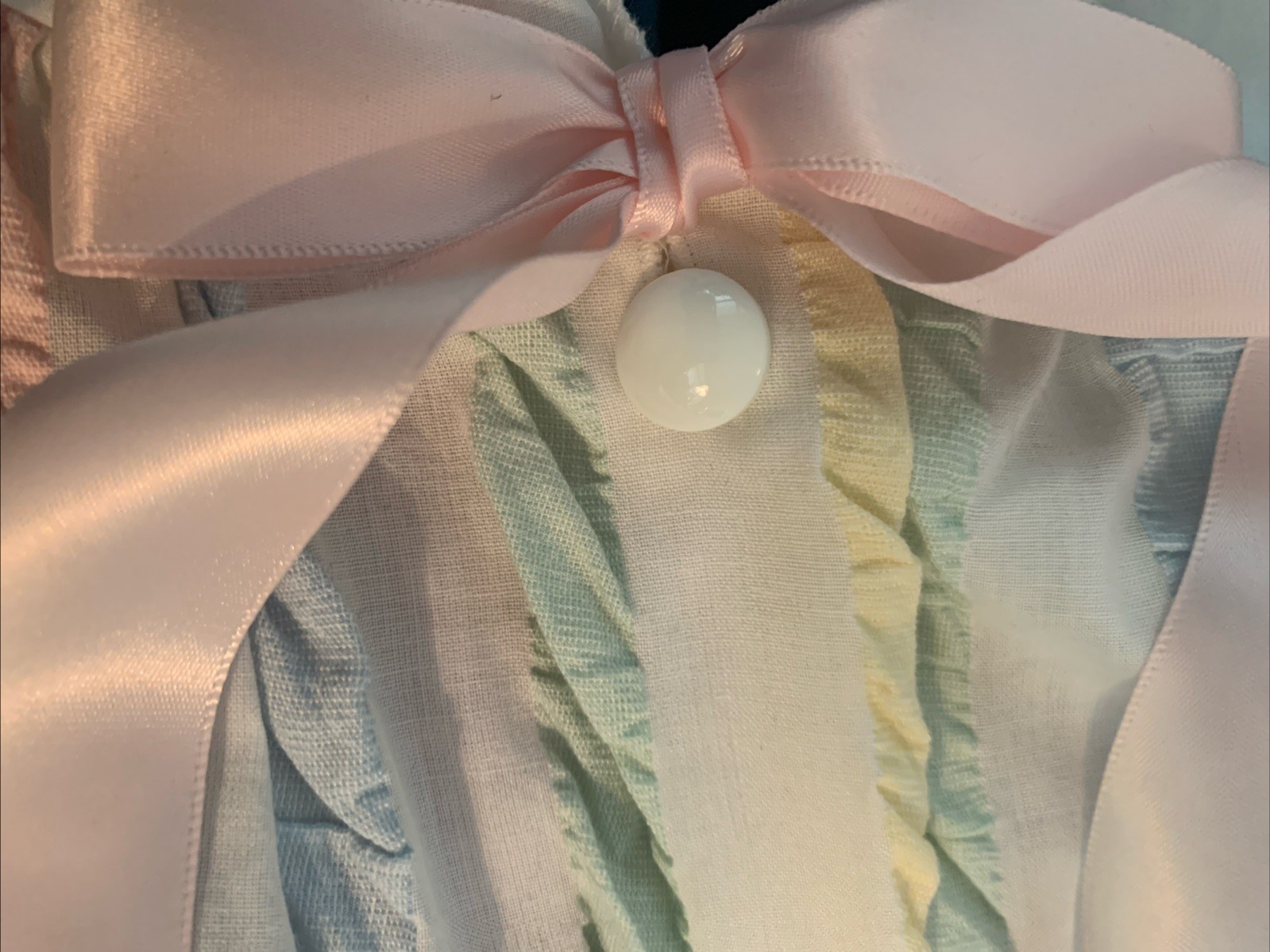 VTG Lorraine Robe Duster Retro Loungewear Housecoat seersucker Stripe Pastels L