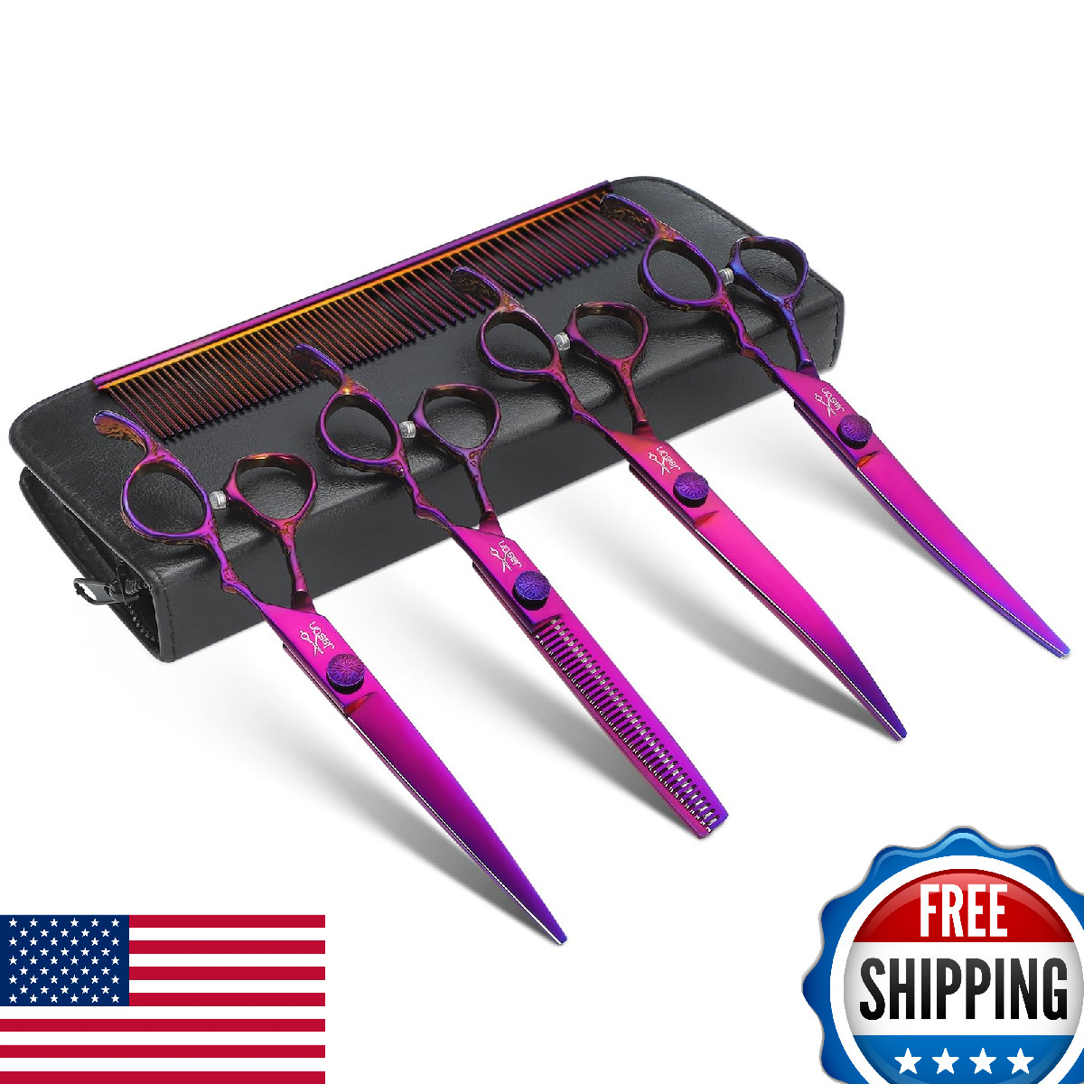 JASON 6-in-1 Professional Dog Grooming Scissors Set – 6.5&Prime; Thinning Shears