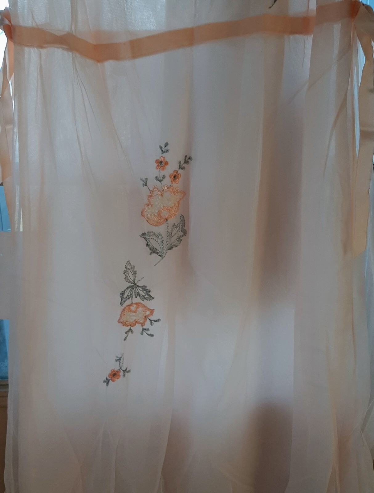 Vintage 2pc Set Double Layer Peach Seamprufe Nightgown & Robe size 32