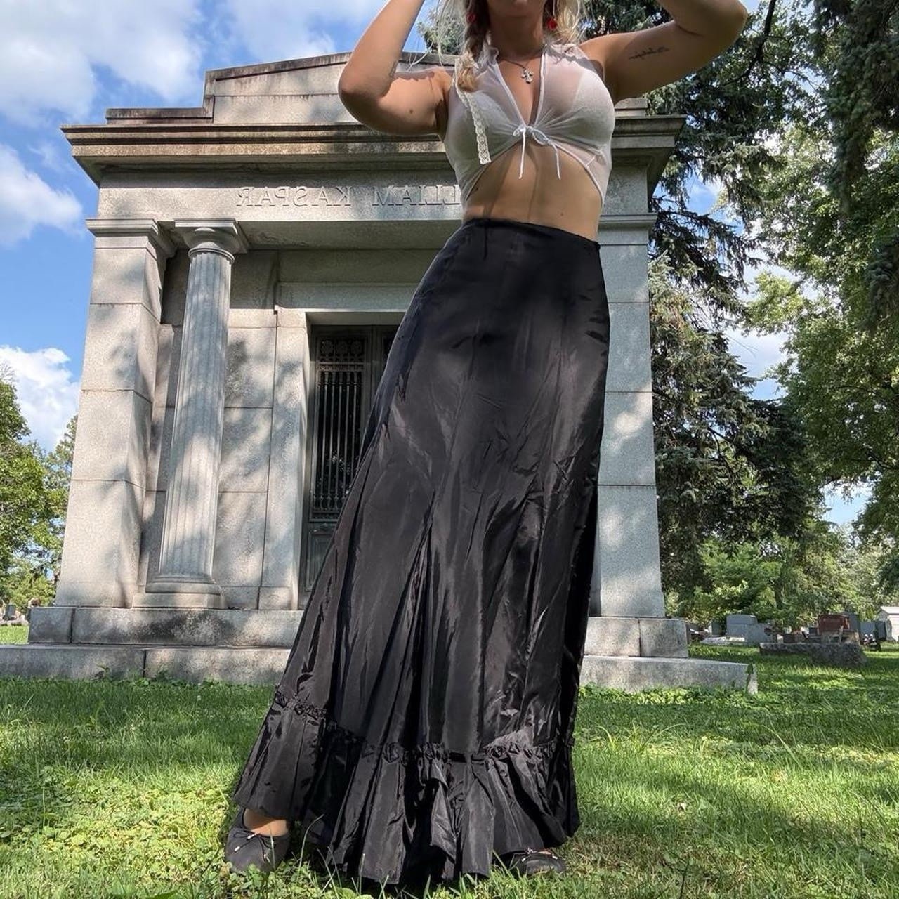 Antique Black Ruffle Petticoat