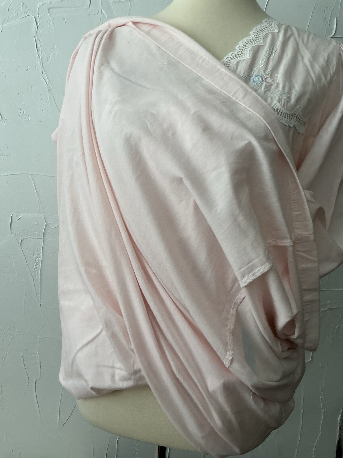 Barbizon Nightgown Medium Pink Authentic Vintage USA Long Lace, Tags Still On