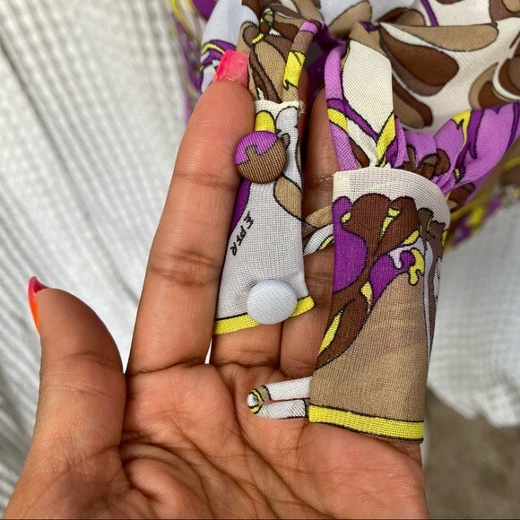 VTG 60’s Emilio Pucci Mod Psychedelic Print Brown Purple Green Floral Set S