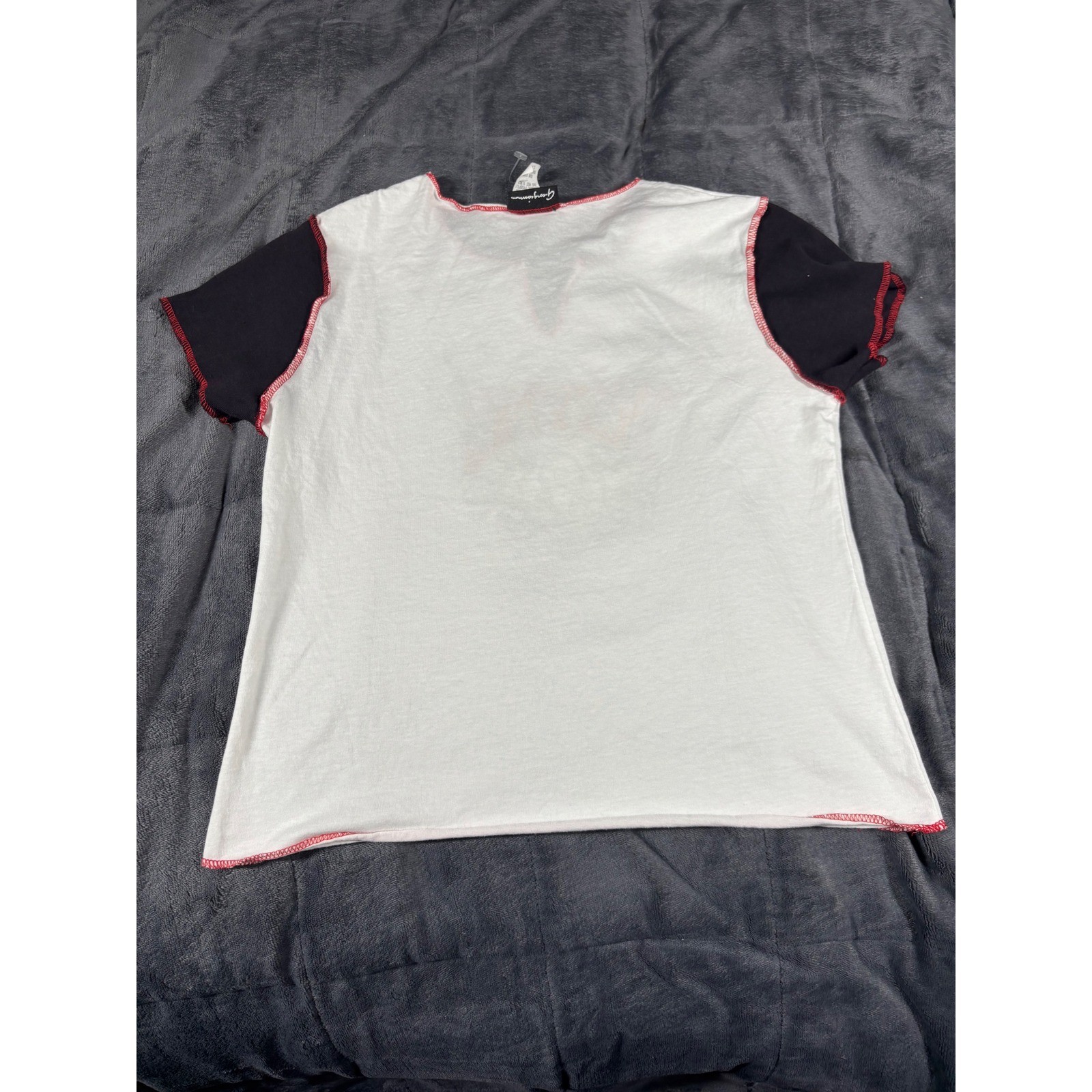 Vintage 2001 NSYNC Georgiana Graphic Tee White Black Red Contrast Stitch Large