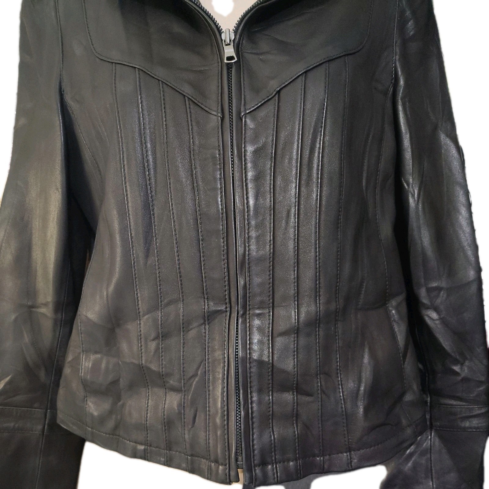 Gallery Lamb Skin Leather Jacket Size Petite Medium