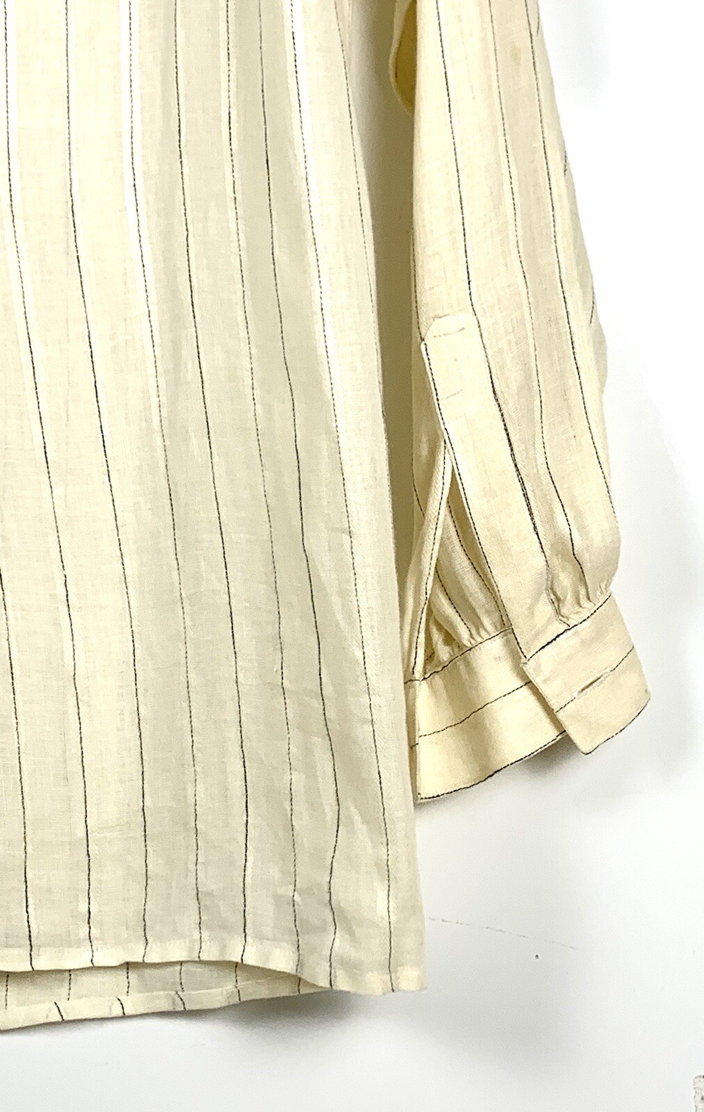 escada by margaretha ley Linen Blend Stripes Blouse Size 34 Beige