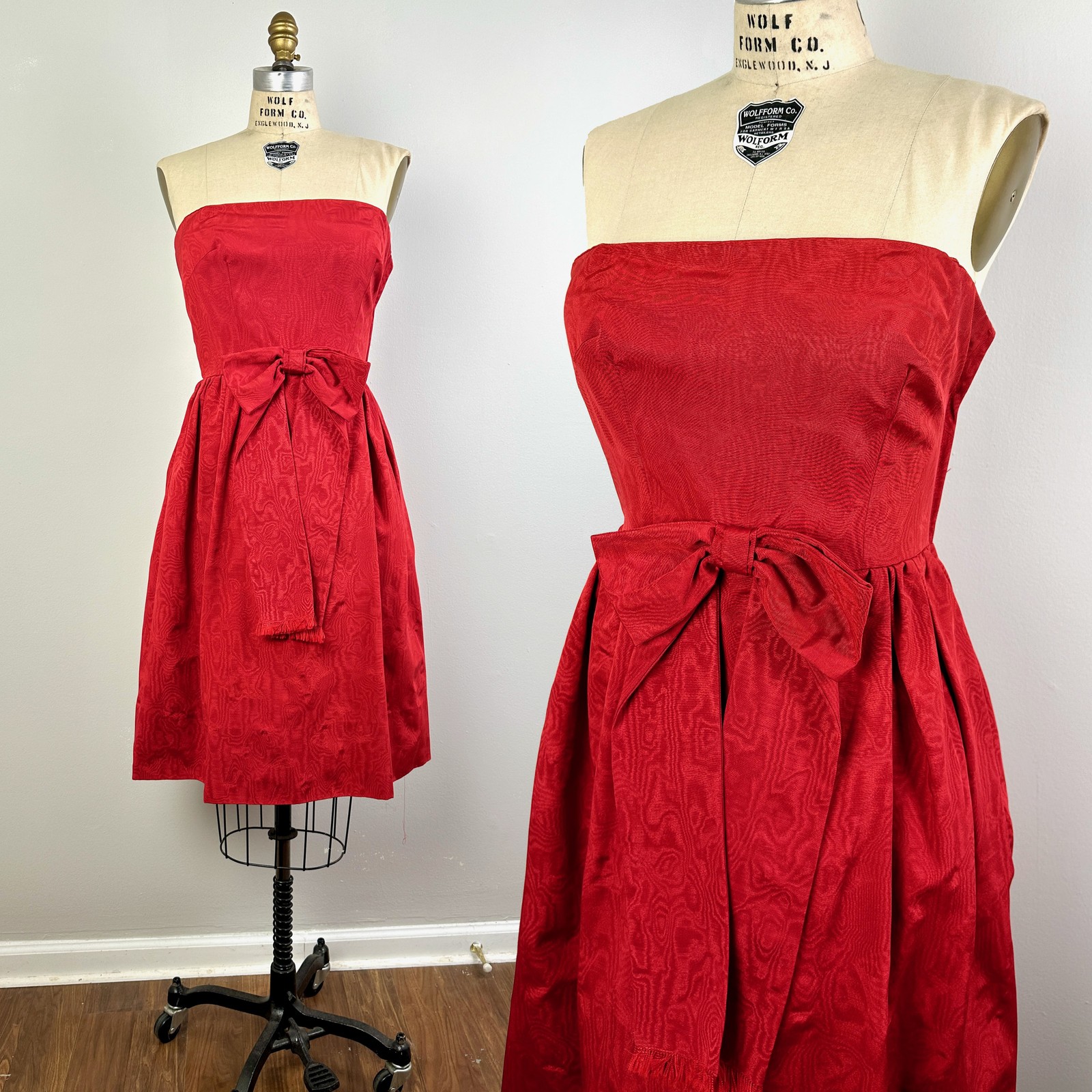 Vintage 60s Party Dress Red evening formal cocktail gown