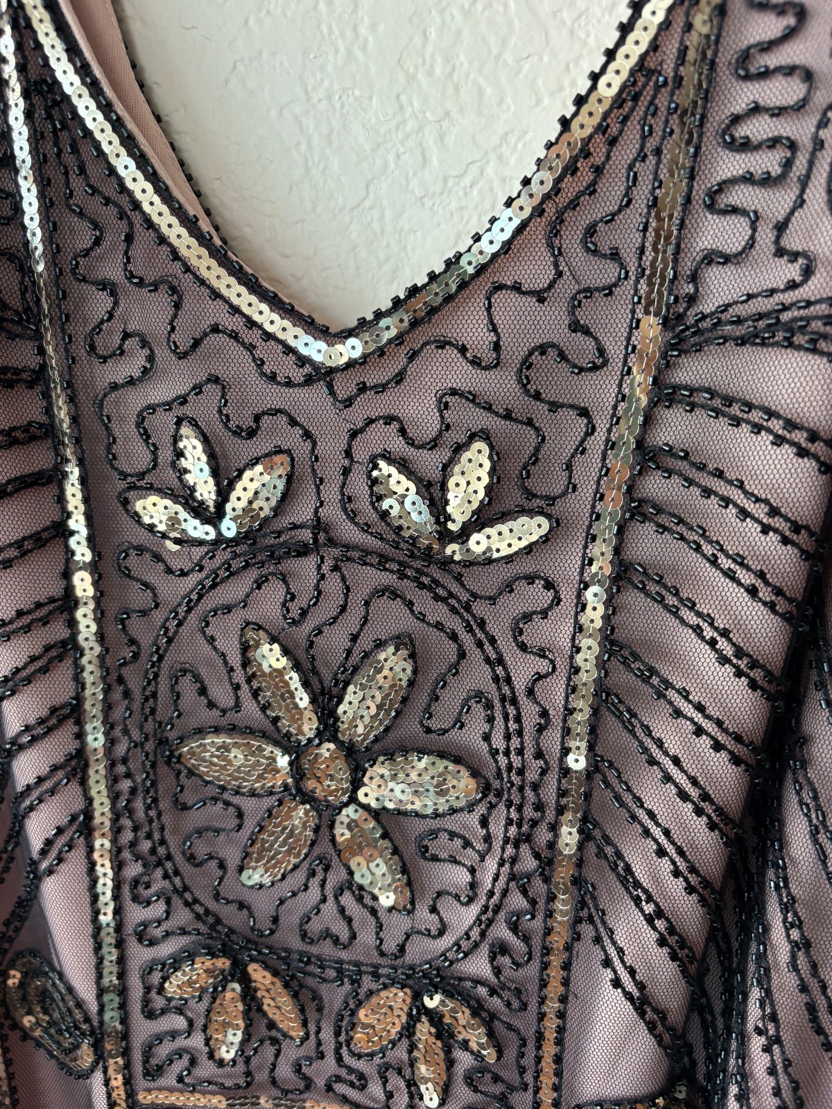 1920s Flapper Beaded Sequin Dress Art Deco Great Gatsby / Party / Event XL