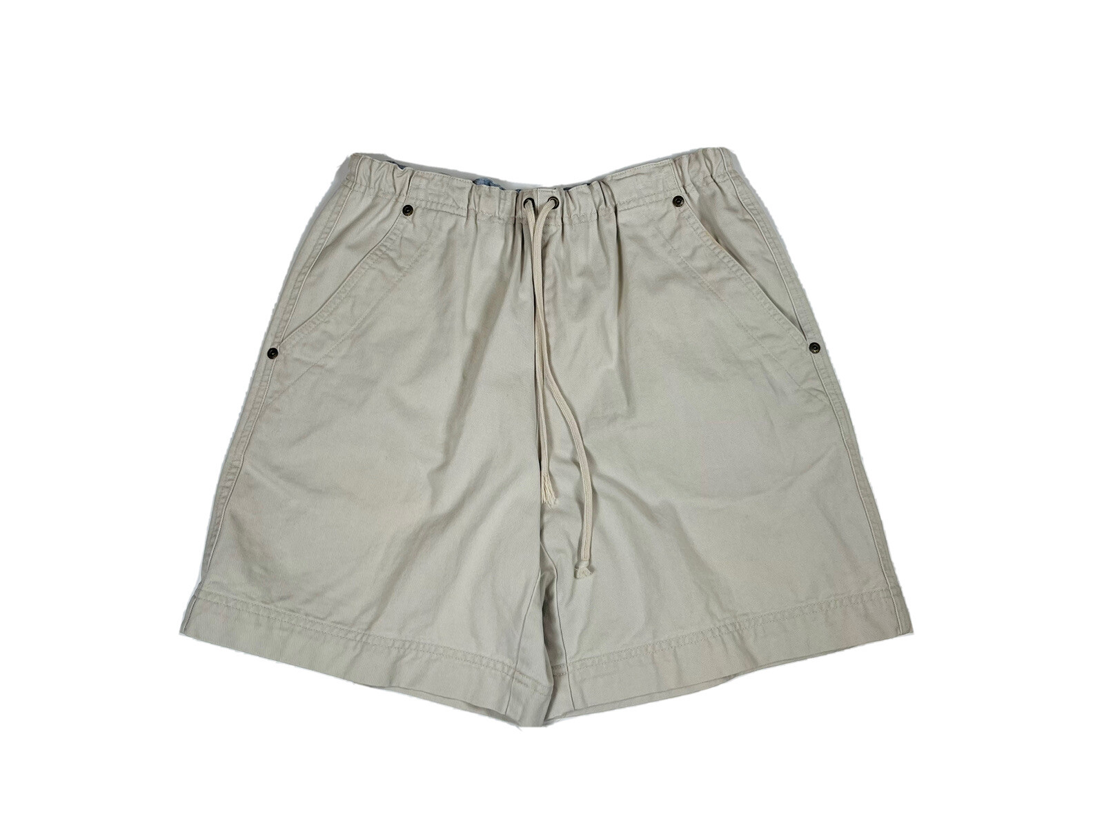 Vintage 90s Liz Claiborne elastic High Waisted drawstring Khaki Mom Shorts sz 8