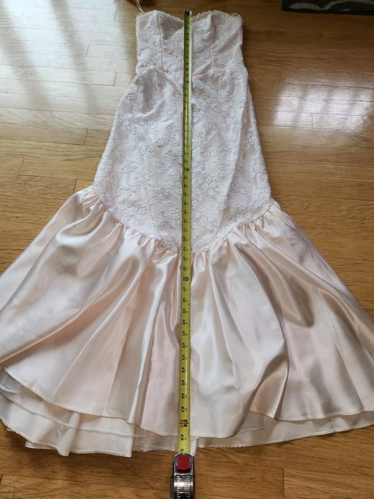 Vtg Alfred Angelo Flirtations Strapless Gown*Fit & Flair*Matching Necklace*9/10