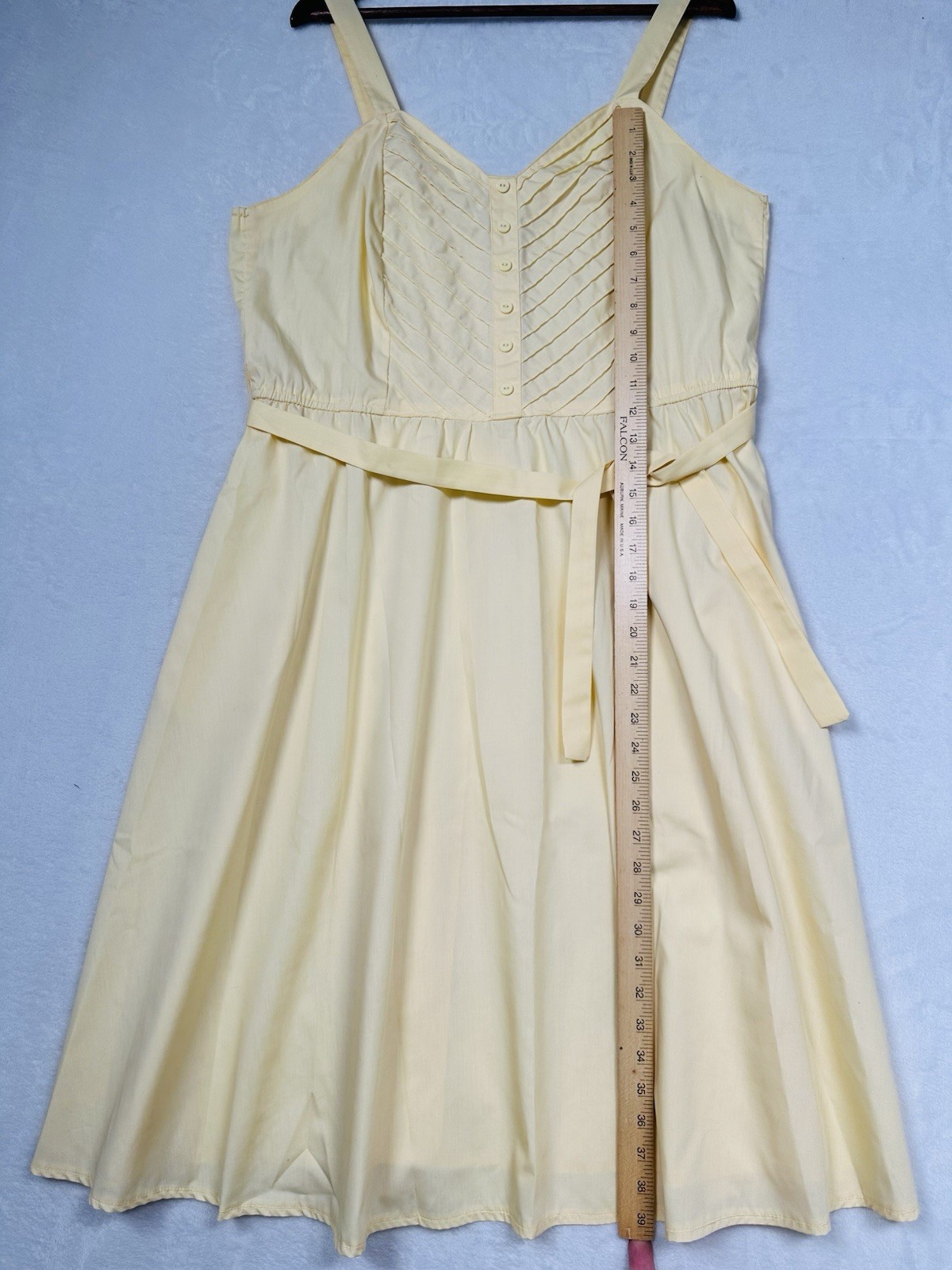 Vintage JC Penney Dress Womens Size 18 Midi Empire Waist Pintuck Bodice 70s
