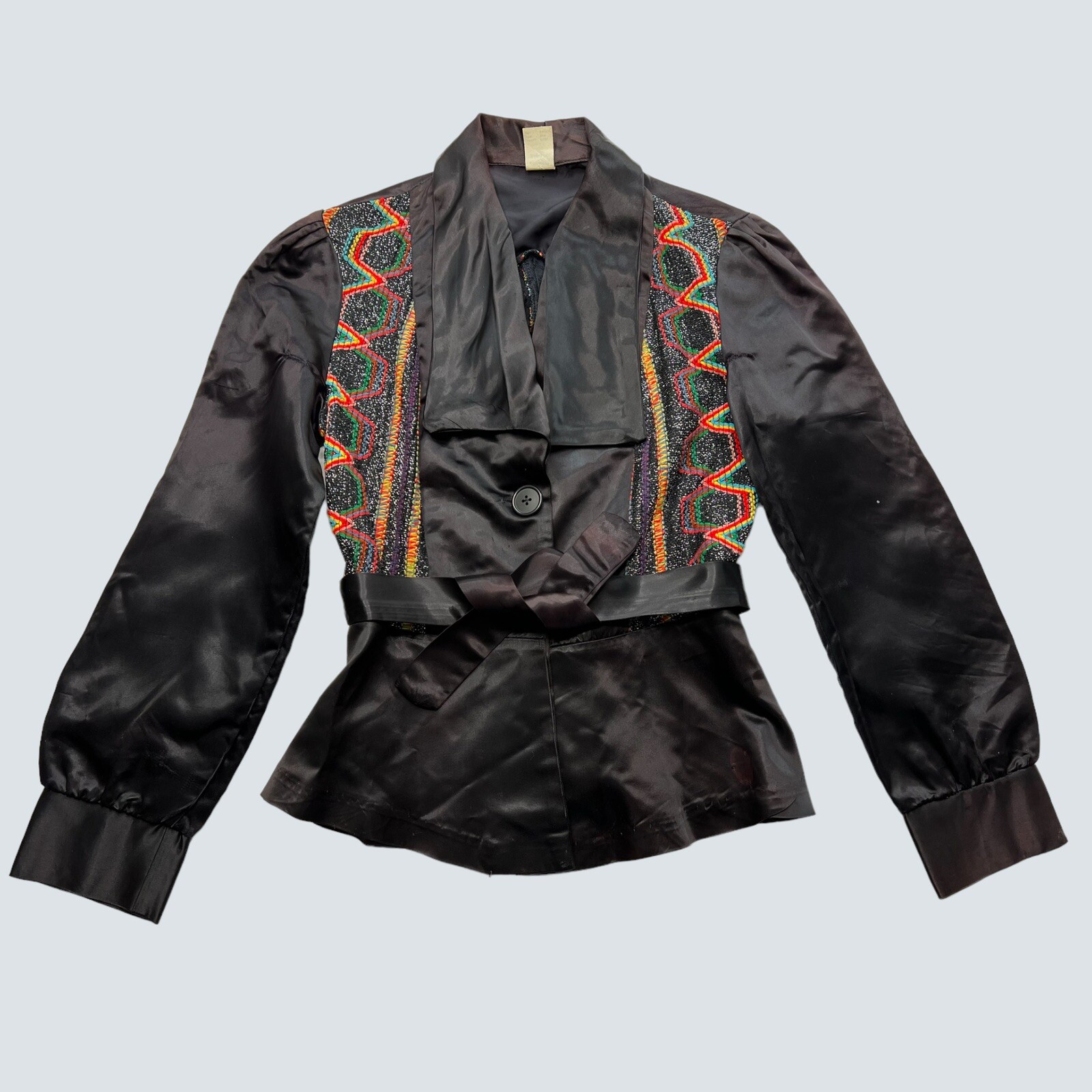 Vintage 1970s Glam Shirt Jacket 70s Disco Rock N Roll Top