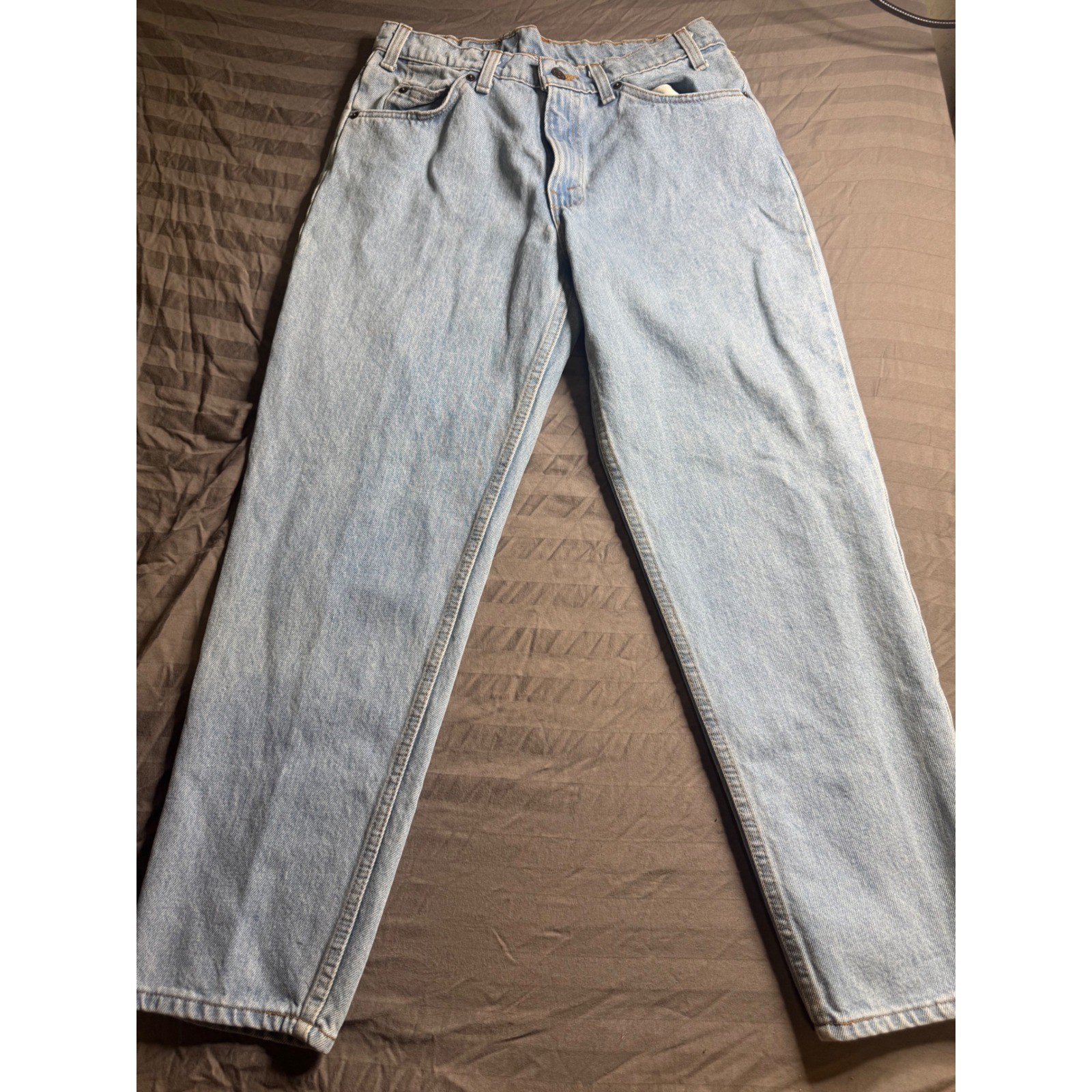 Vintage Levis 550 Orange Tab Light Wash Relaxed Tapered Jeans 33×28 Made in USA