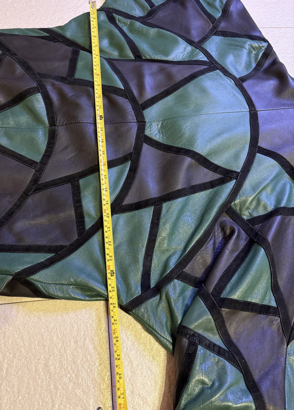 Rare Vintage Yves Saint Laurent Patchwork Leather Batwing Jacket 80s YSL Paris