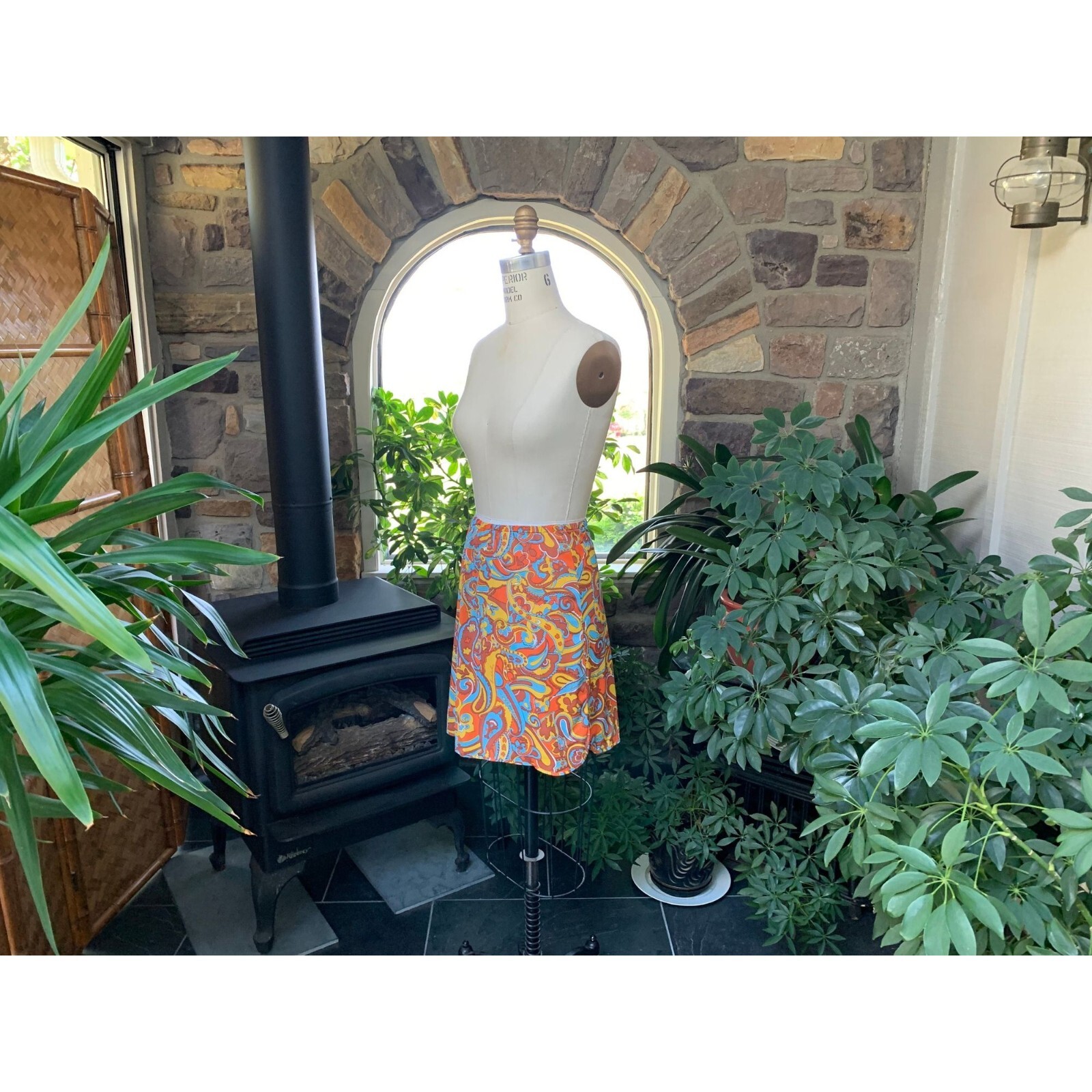 Vintage 1970s Van Raalte Kenneth Jay Lane Paisley Mini Half Slip
