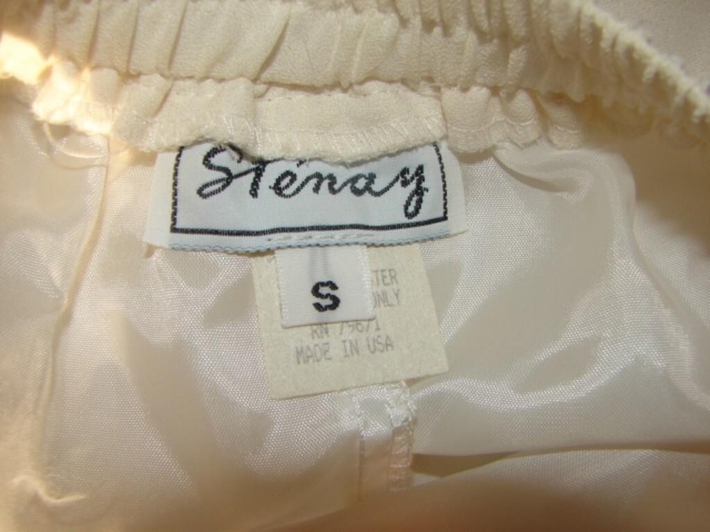 Vintage Stenay Beaded Off White Top made of 100% Silk Size PS with Small Skirt
