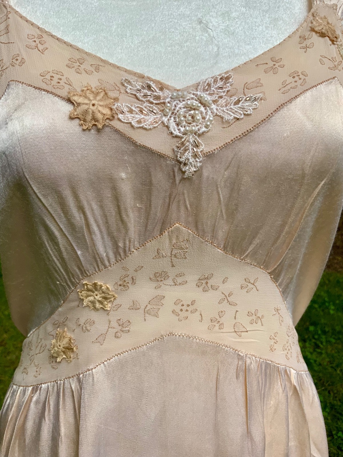 1930s Silk Chiffon Hostess Gown | Blush Pink Boudoir Dress | Restored 30D