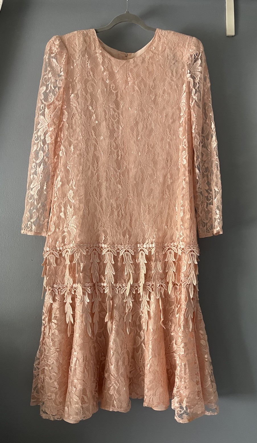 Vintage Lori Max Dress Peach Pink Sz 16 Laced New