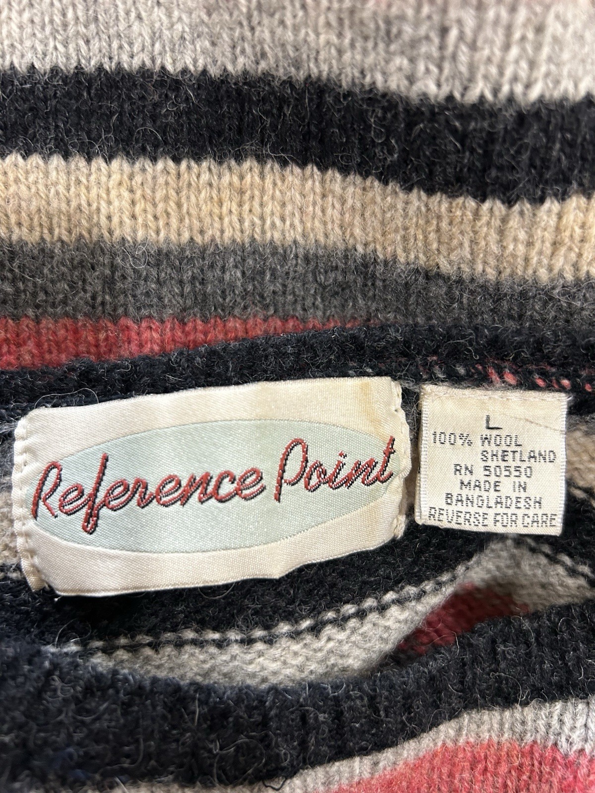 Vintage Reference Point Wool Shetland Sweater Women Size Large