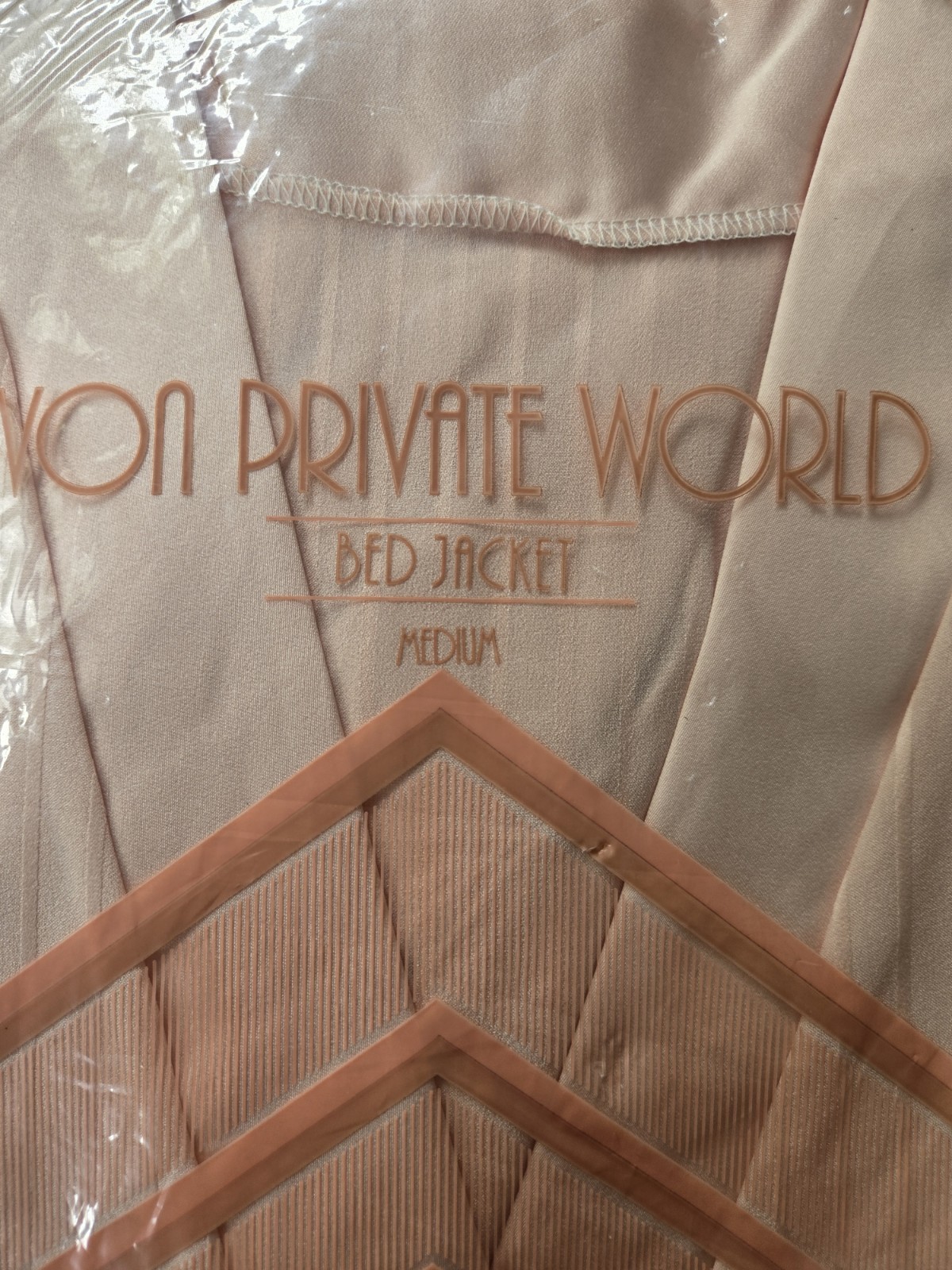 Old Stock 1987 Avon Sales Achievement Private World Peach Bed Robe Sz Medium