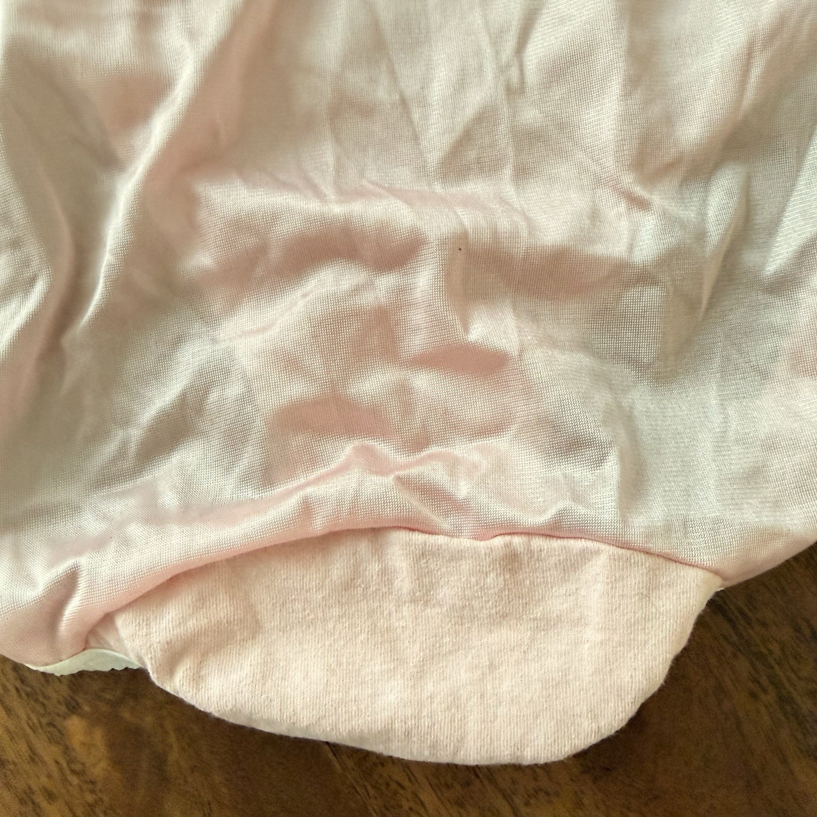 Vintage Fruit of the Loom Panties M/L 6/7 Pink Nylon Lace Mushroom Gusset Brief