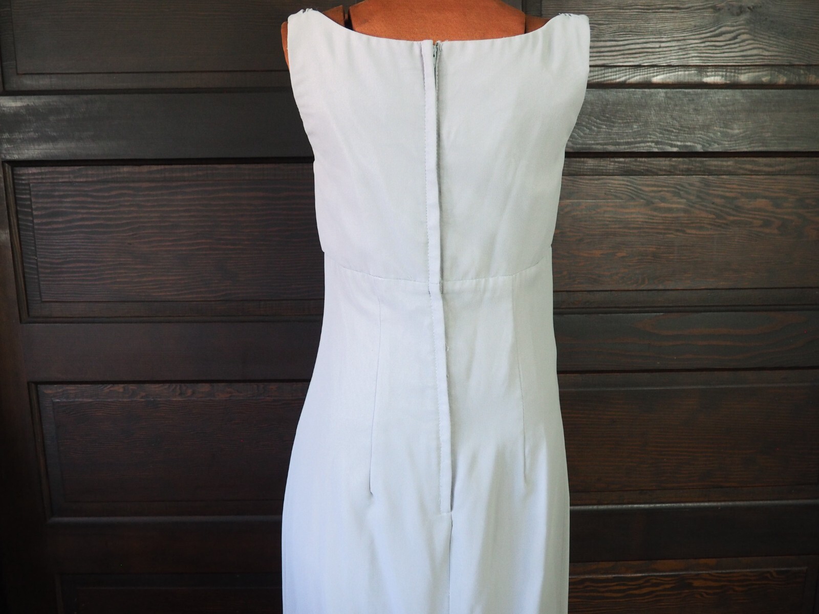 VTG 90s Bari Jay Gray Chiffon Maxi Formal Dress Sz 5-6 USA Union