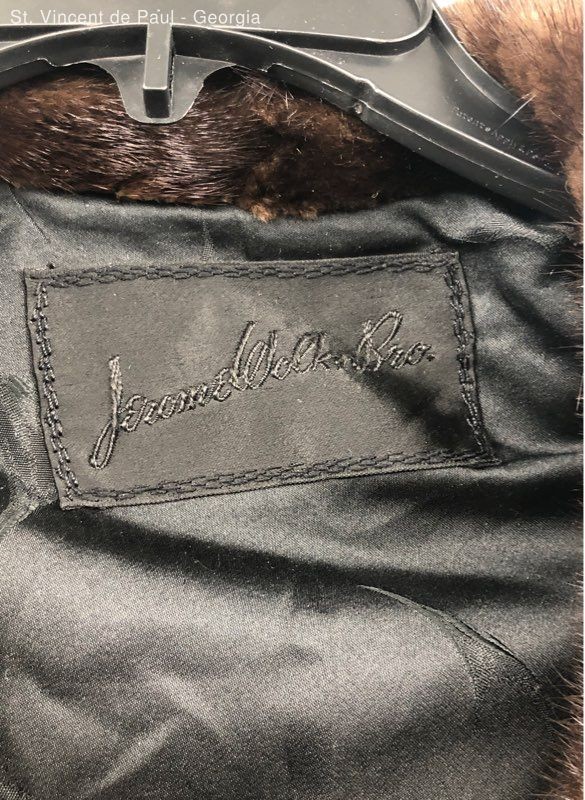 Jerome Walk & Bros Union Made Mid-Century Boiled Lambs Wool & Mink Cowl Coat 52&Prime;