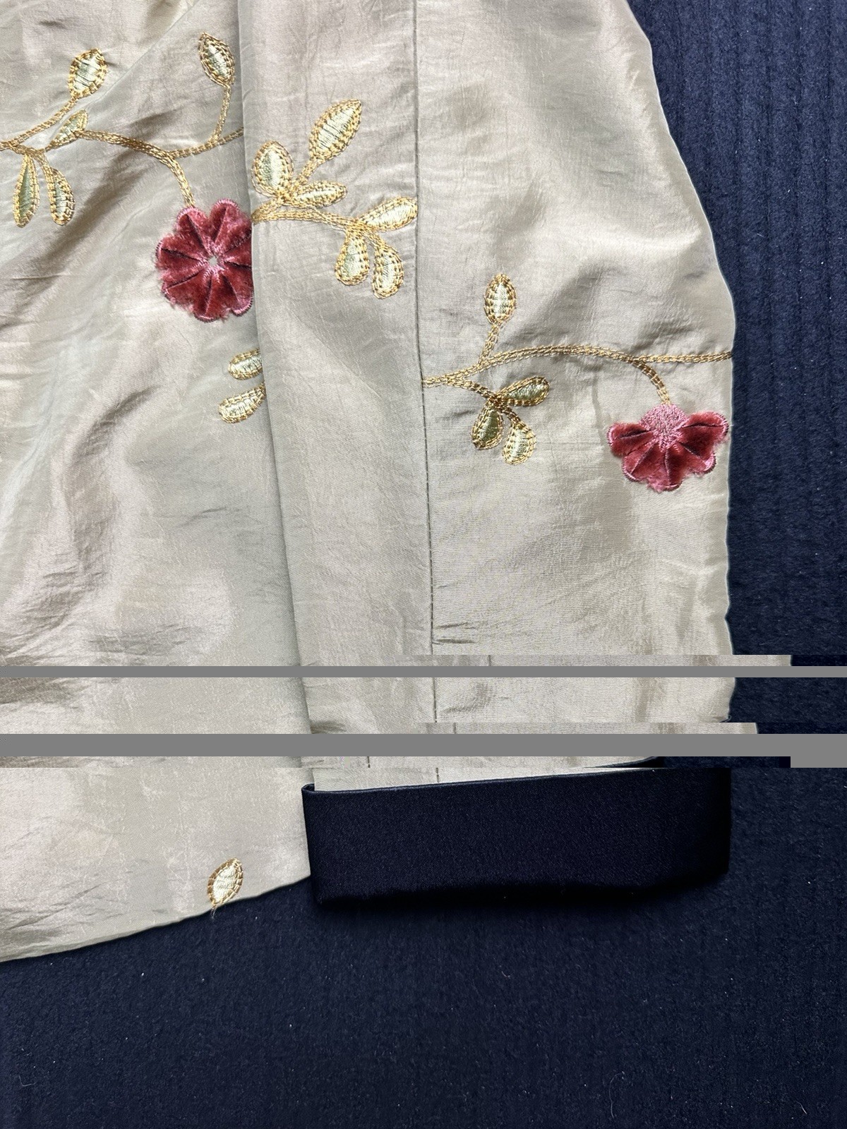 🪷 VTG Inspired Asian Embroidered Mandarin Jacket women 5XL Fits L 44-15 🪷