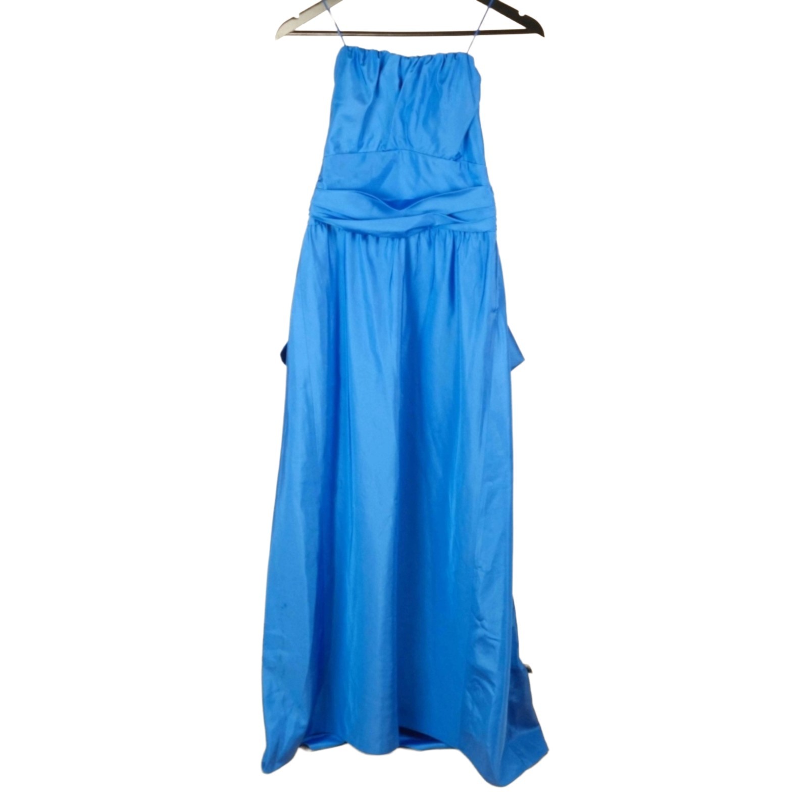 Rare Vintage Frank Usher London Blue Gown with Back Bow US 14 L Made in England