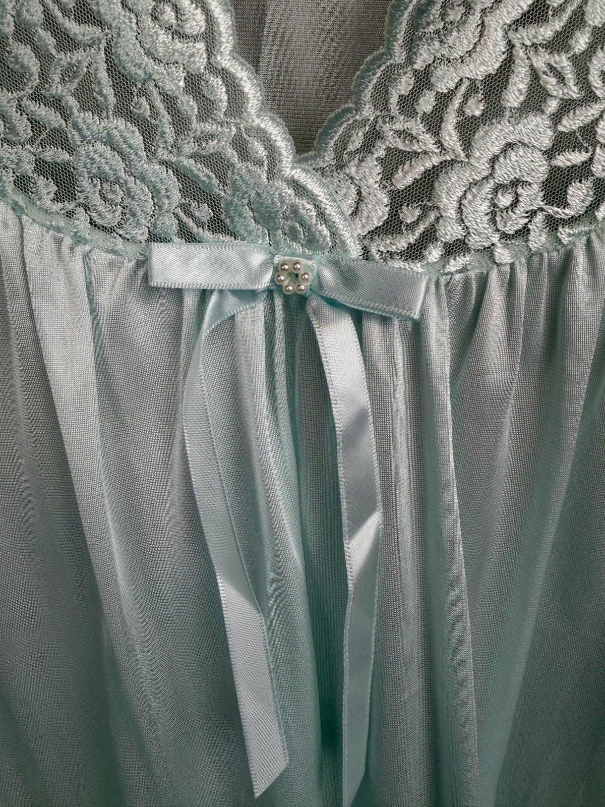 Vanity Fair Vintage NEW No Tags 2pc Mint Green Nightgown & Robe Set Size M