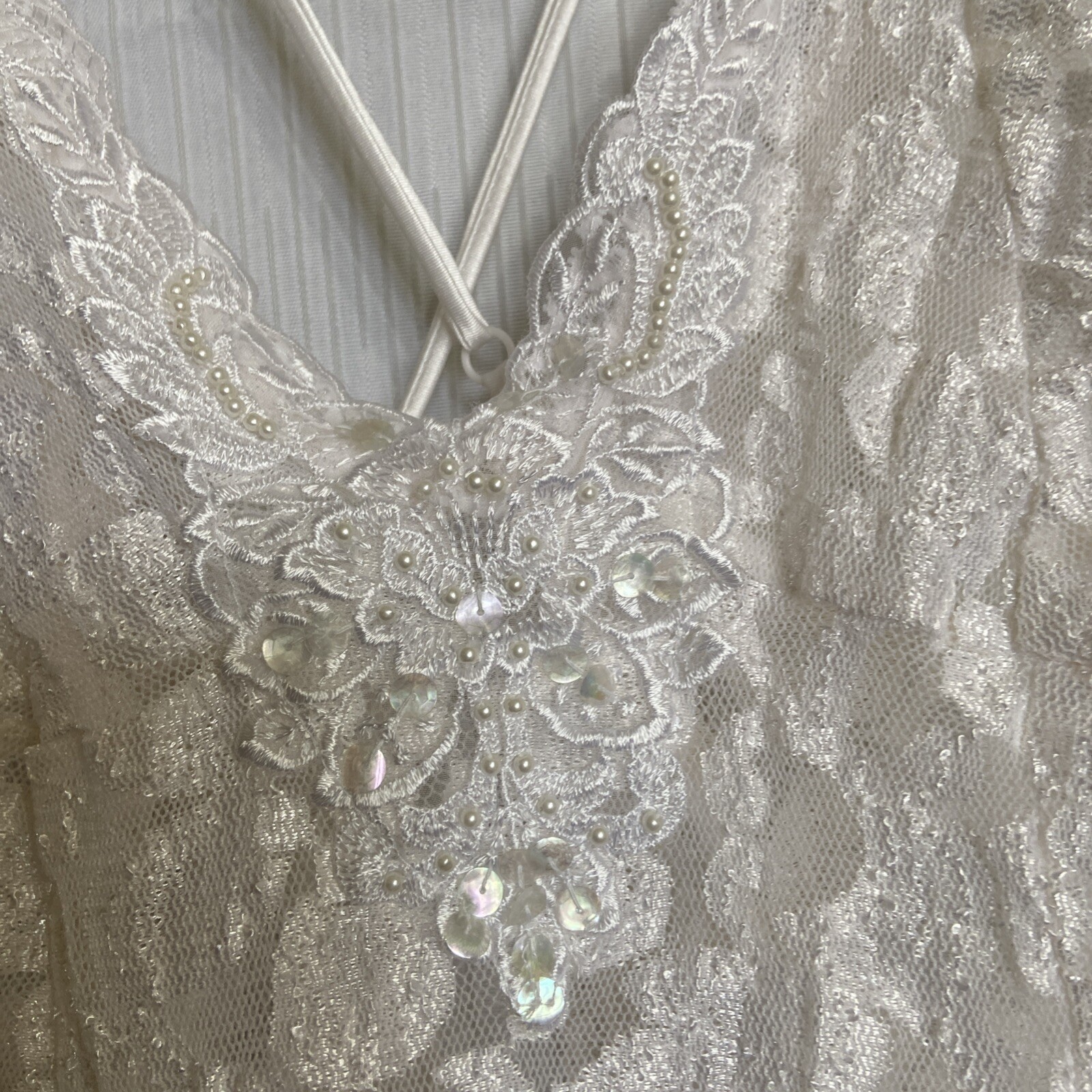 Vintage Intimate Attitudes Sz. 2X Polyester Blend Sheer Lace Baby Doll Nightgown