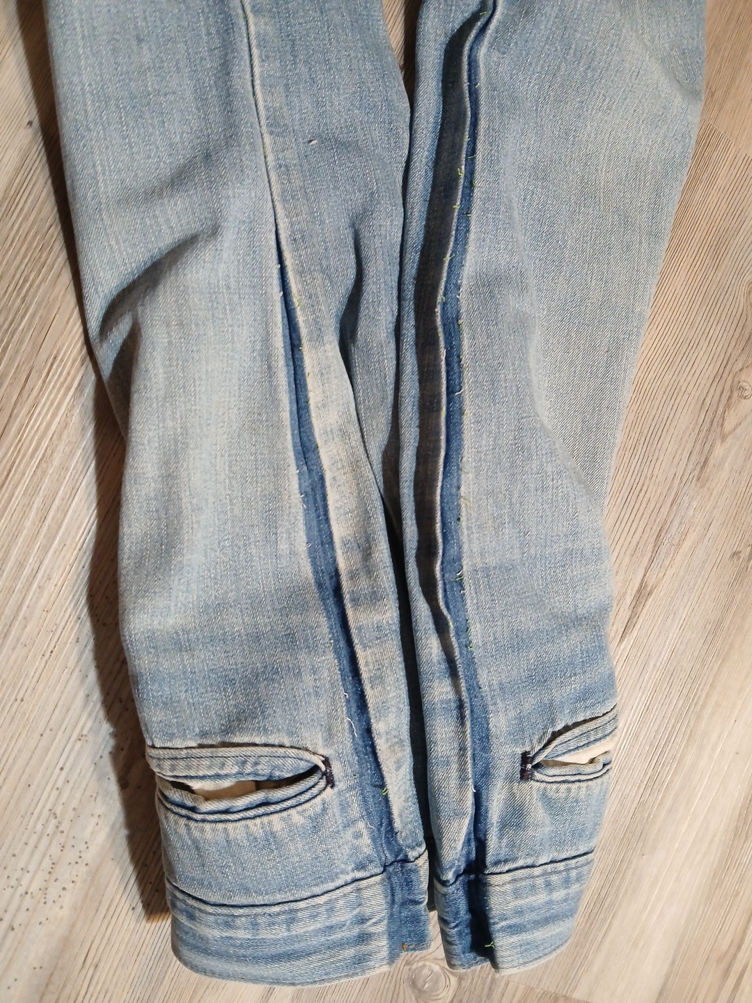Vintage 70s Denim Bell Bottom Custom Embroidered Flare Hippy 32×28.5 RARE Floral