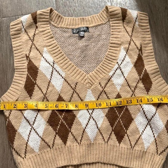 Vintage y2k 2000s brown & tan argyle sweater vest