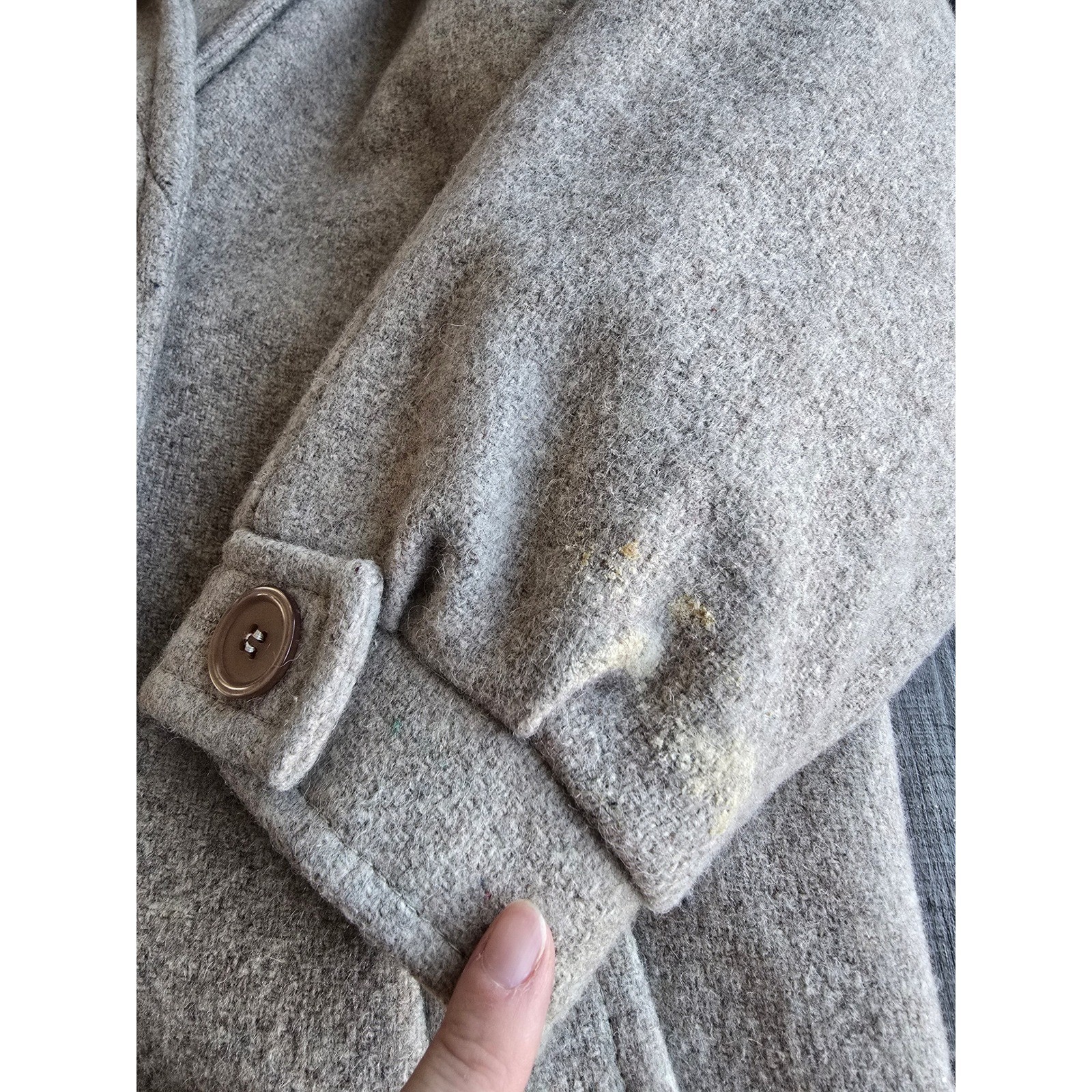 Vintage Unbranded Wool Blend Double Breasted Long Pea Coat Pockets Sz XL