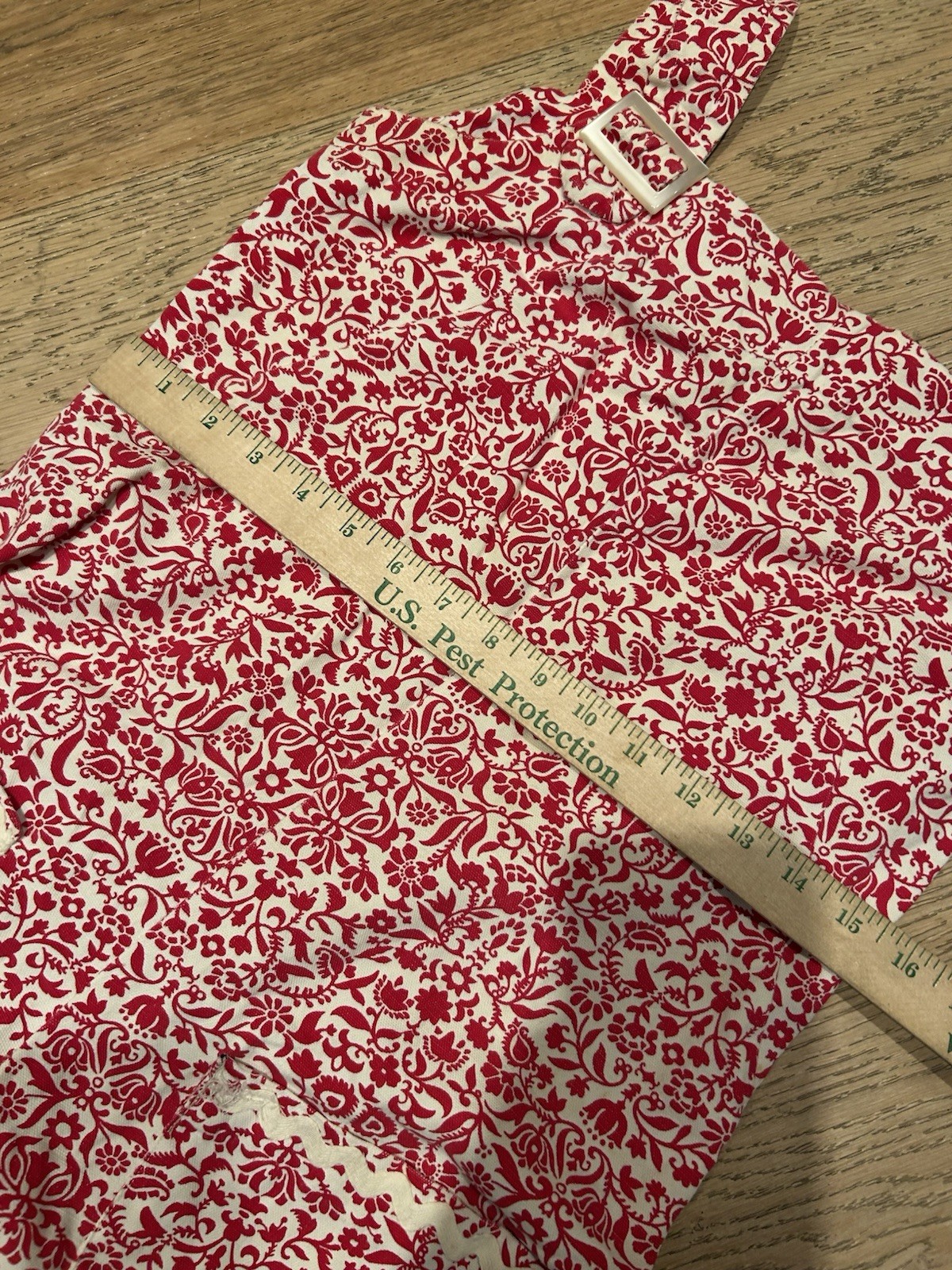 Vintage 1970’s Jumper Women’s Red Floral Sleeveless Hippy Everyday